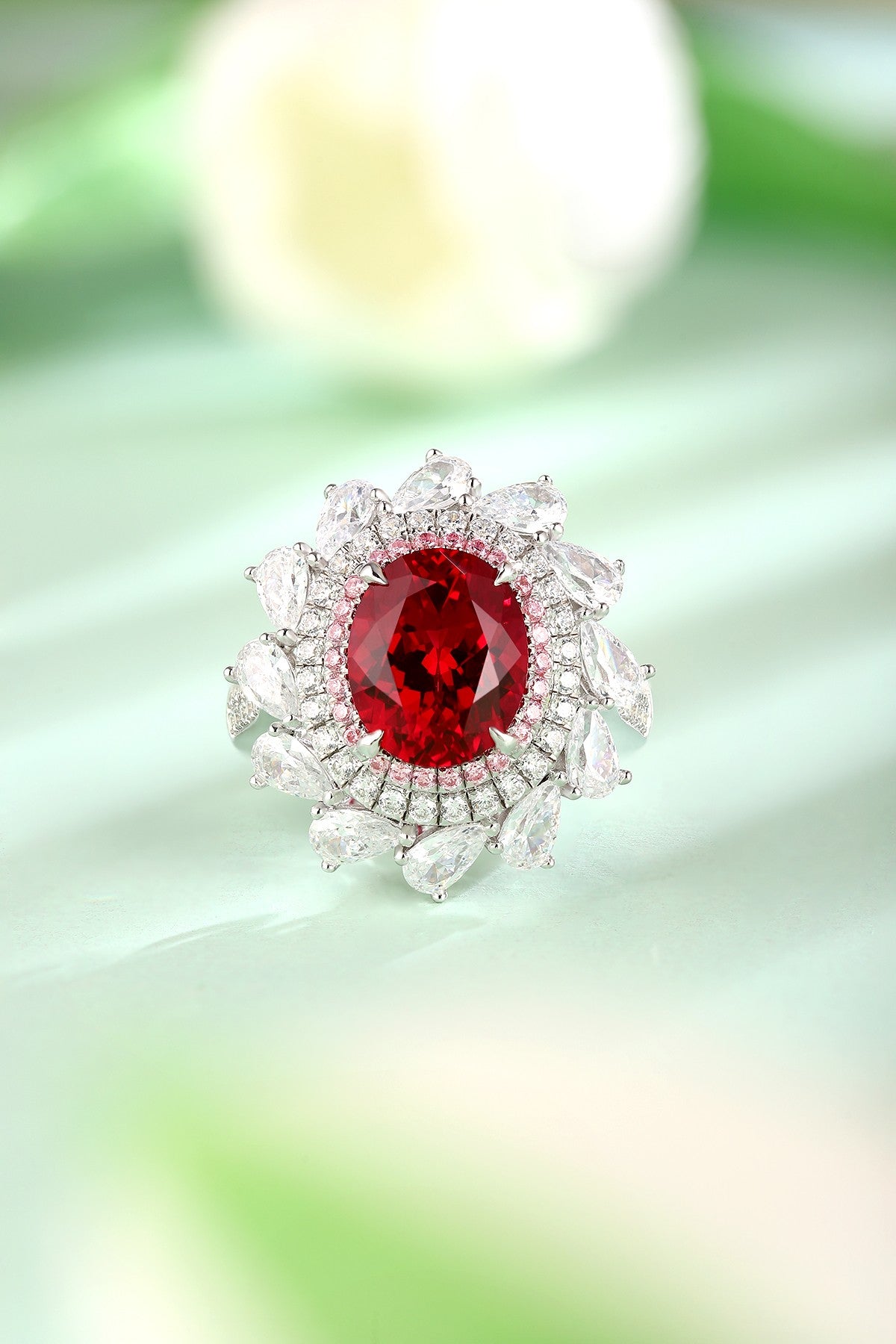 Sterling Silver Lab-Grown Ruby Ring A – JRURR1216Y