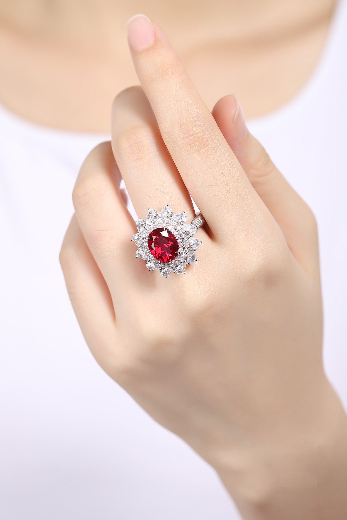 Sterling Silver Lab-Grown Ruby Ring A – JRURR1216Y