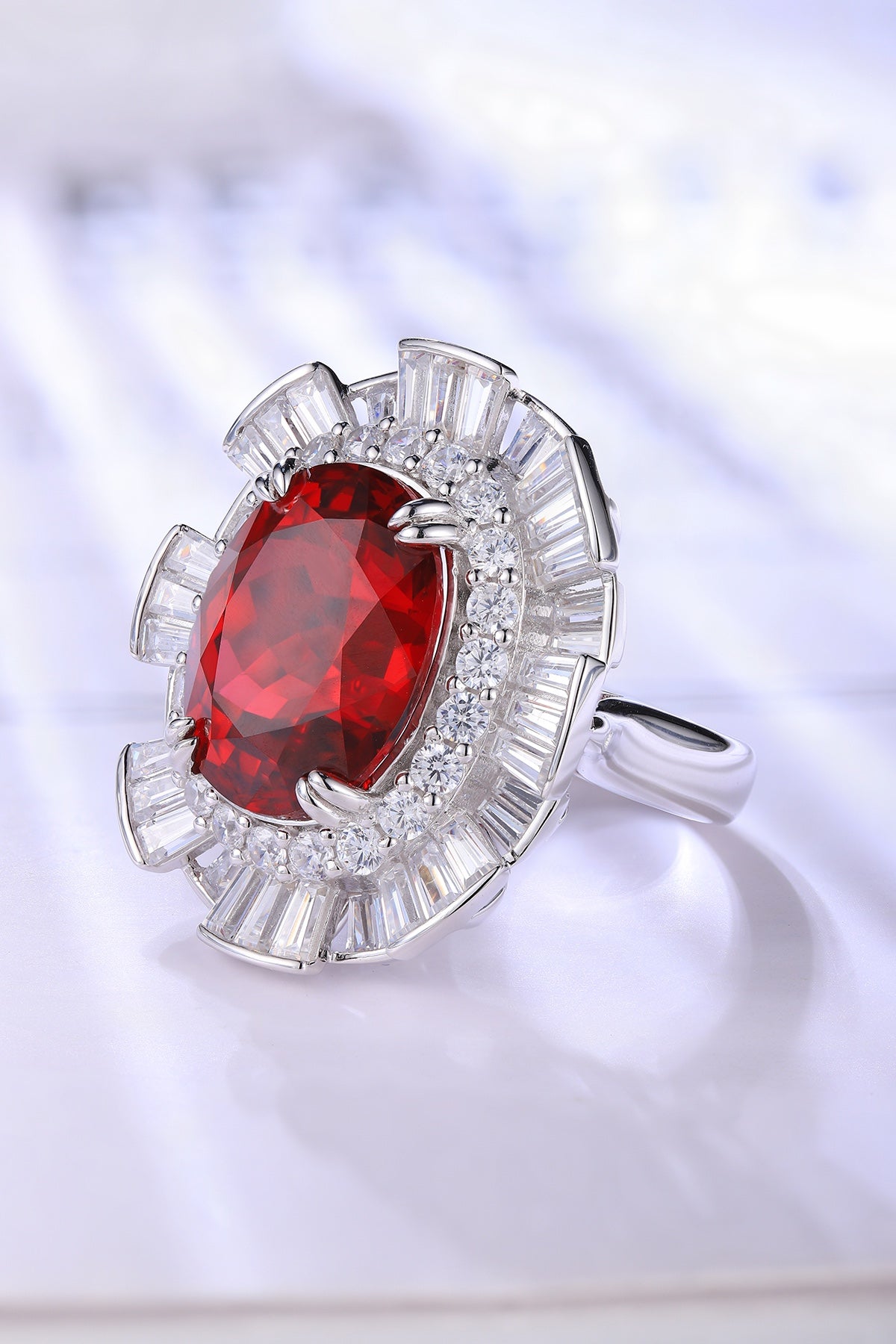 Sterling Silver Lab-Grown Ruby Ring A – JRURR1032Y