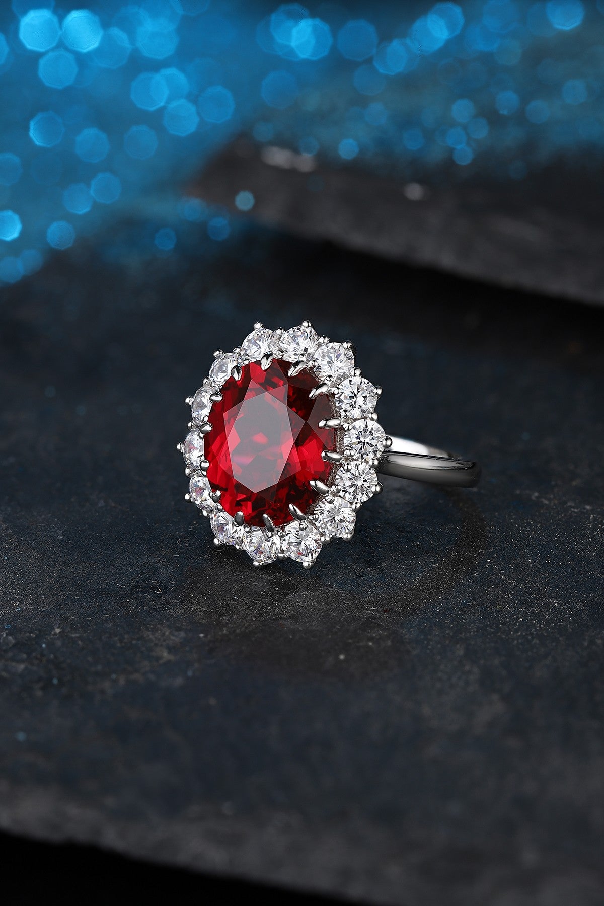 Sterling Silver Lab - Grown Ruby Ring A – JRURR1272Y
