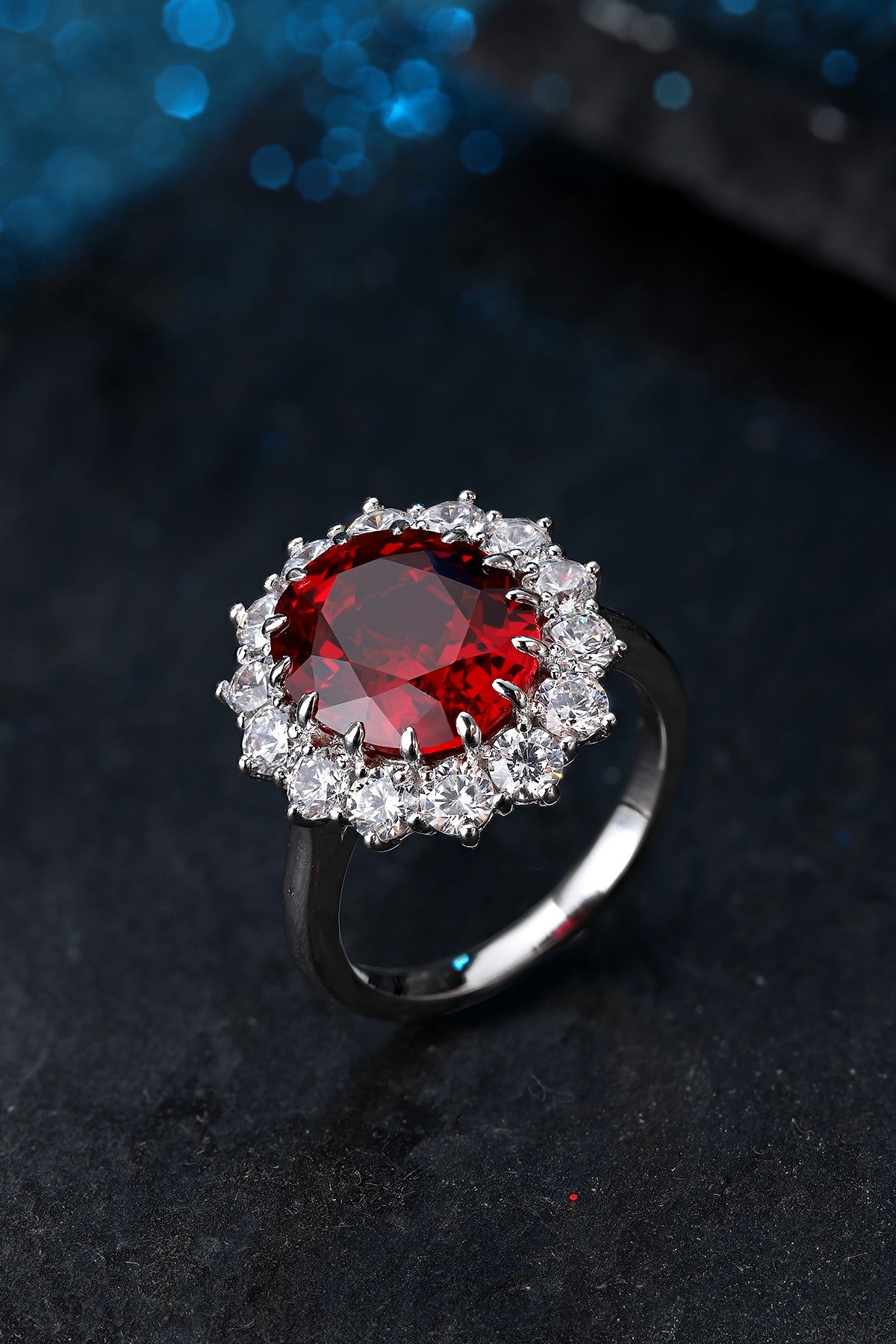 Sterling Silver Lab - Grown Ruby Ring A – JRURR1272Y