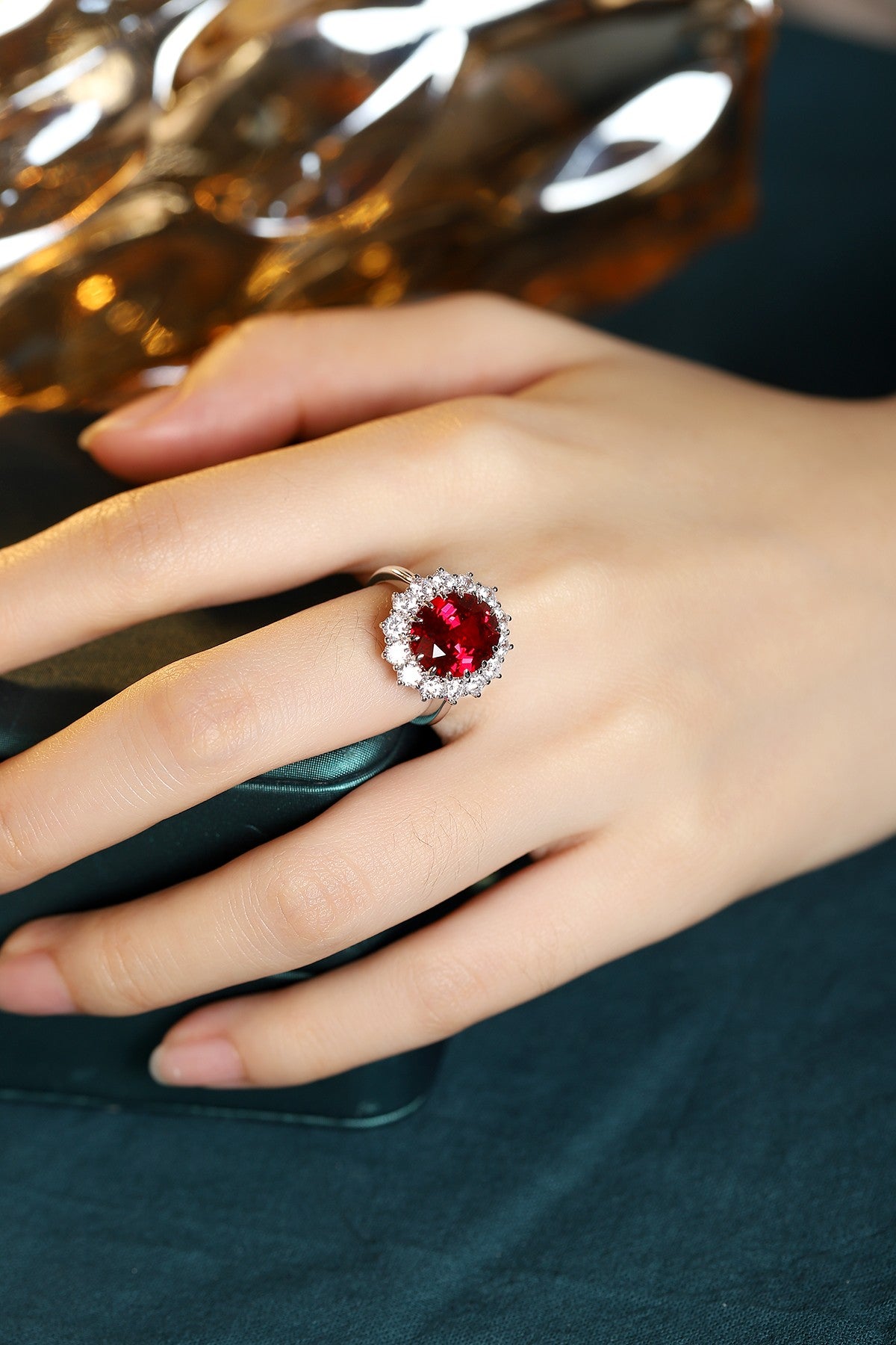 Sterling Silver Lab - Grown Ruby Ring A – JRURR1272Y
