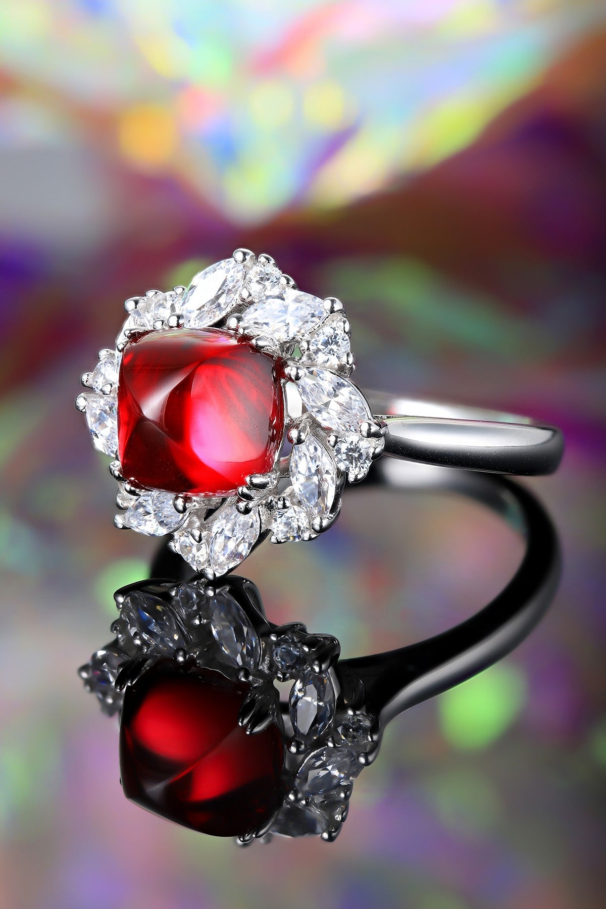 Sterling Silver Lab-Grown Ruby Ring A – JRURR934Y