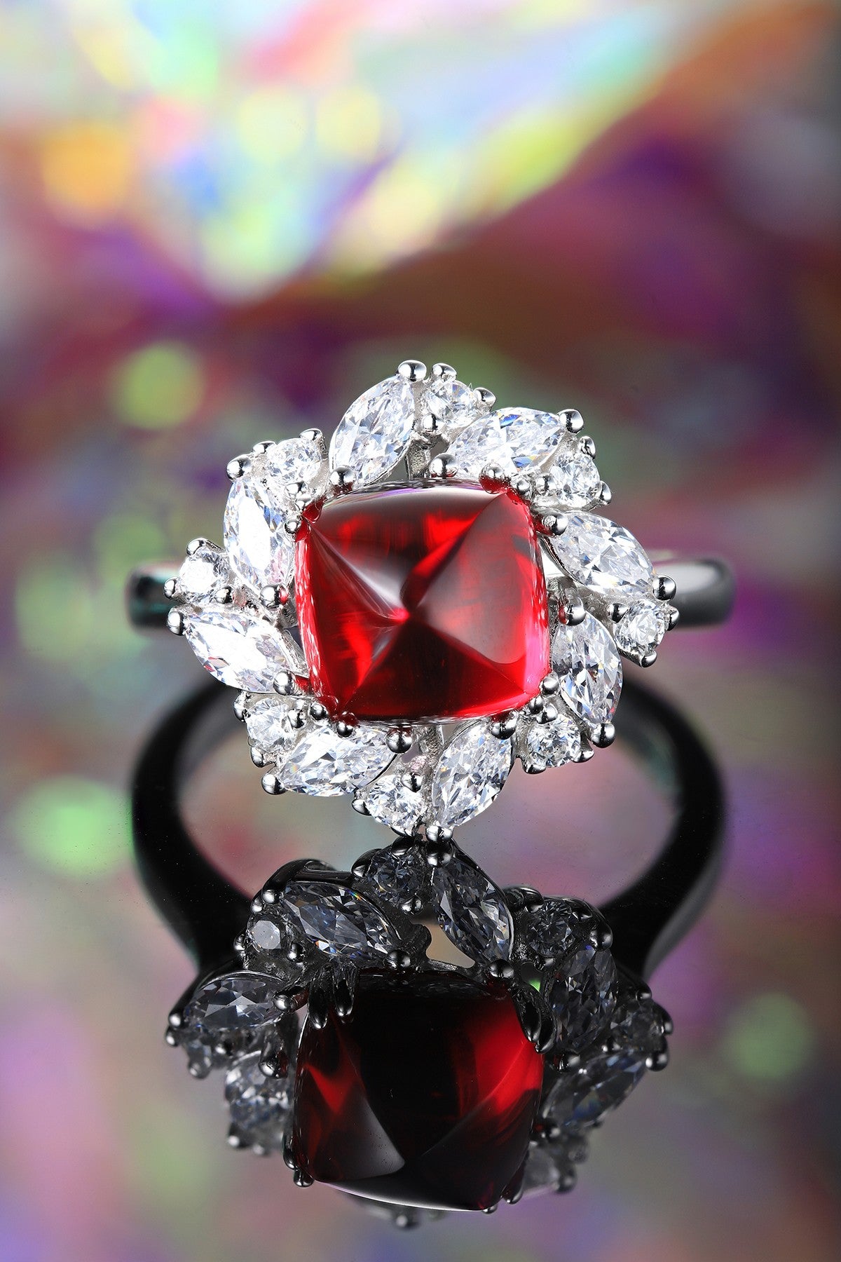 Sterling Silver Lab-Grown Ruby Ring A – JRURR934Y