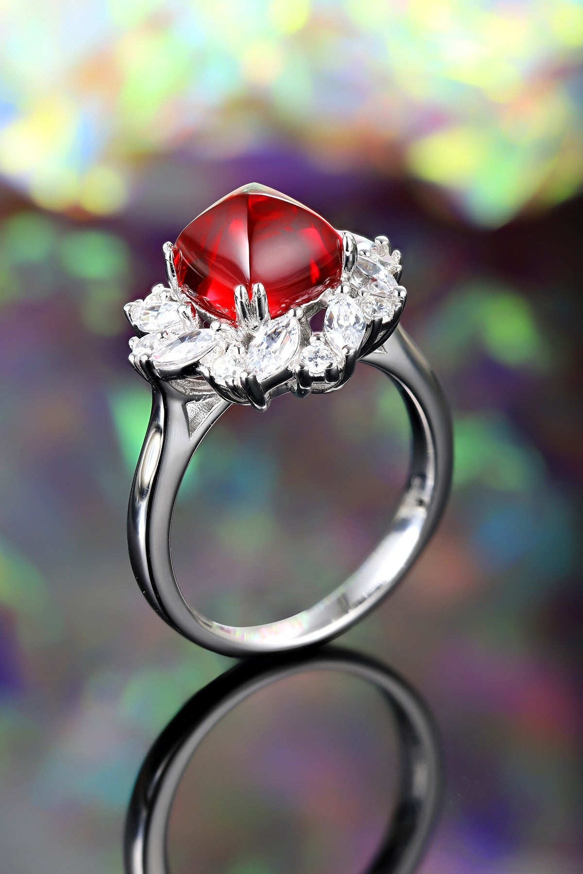 Sterling Silver Lab-Grown Ruby Ring A – JRURR934Y