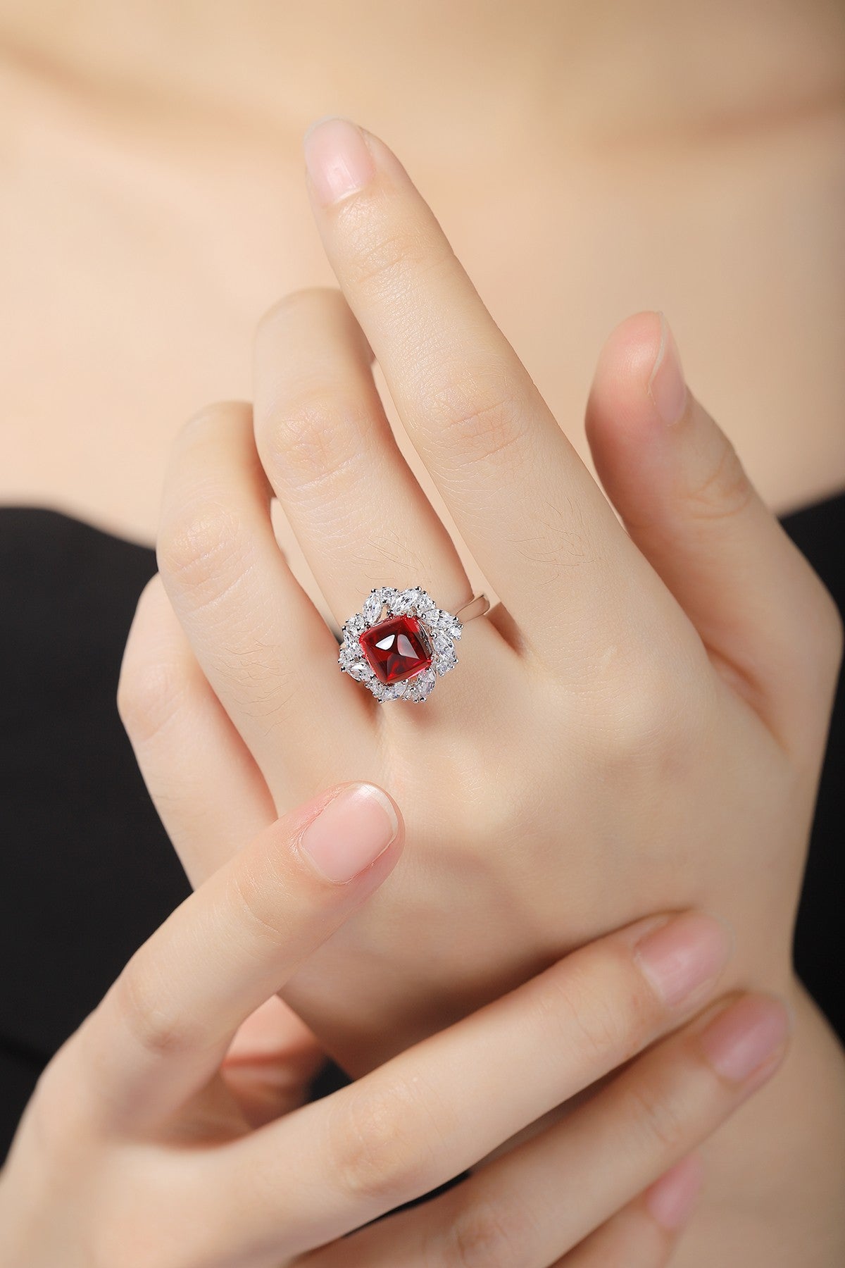 Sterling Silver Lab-Grown Ruby Ring A – JRURR934Y