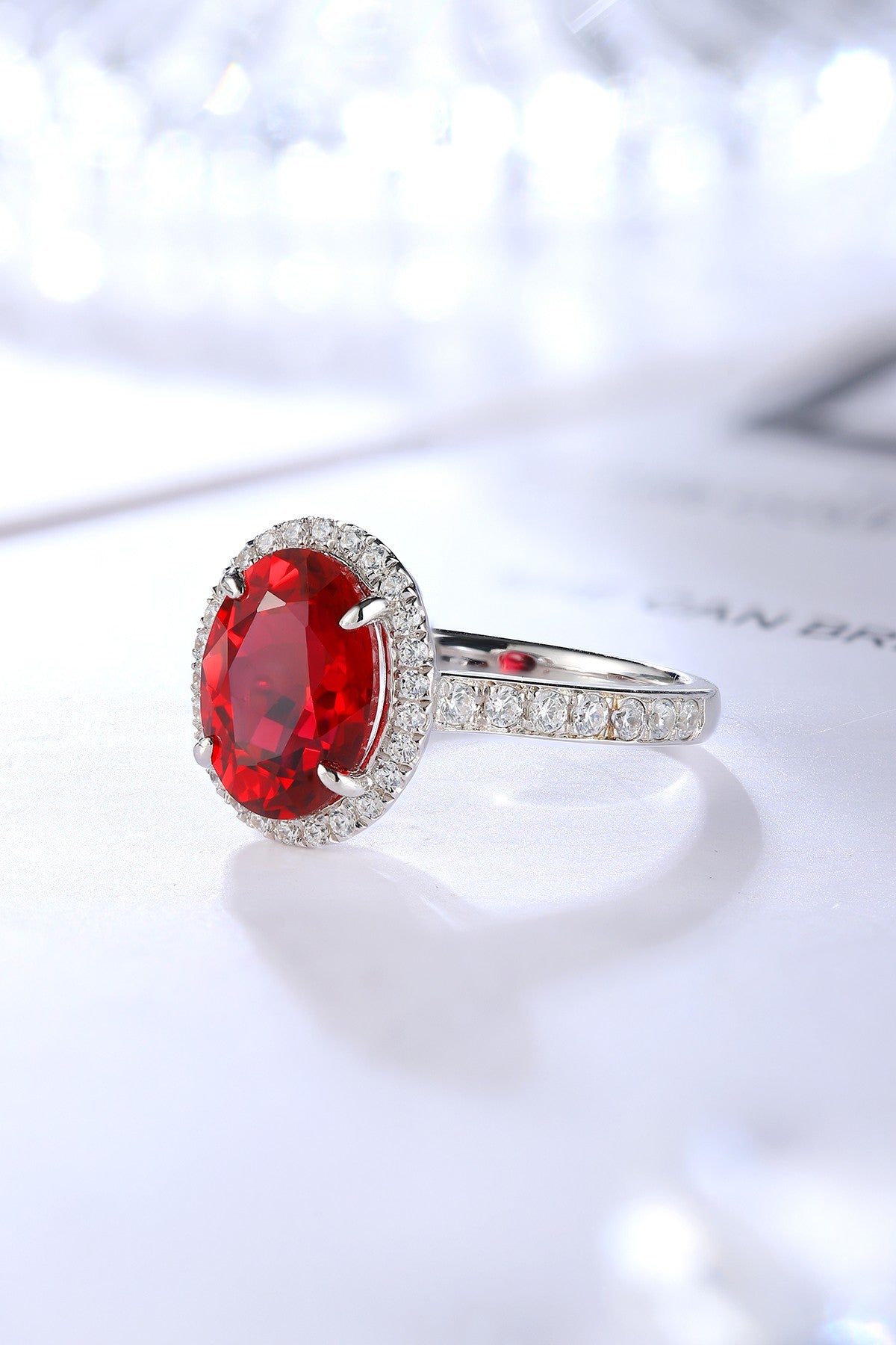 Sterling Silver Lab - Grown Ruby Ring A – JRURR689Y