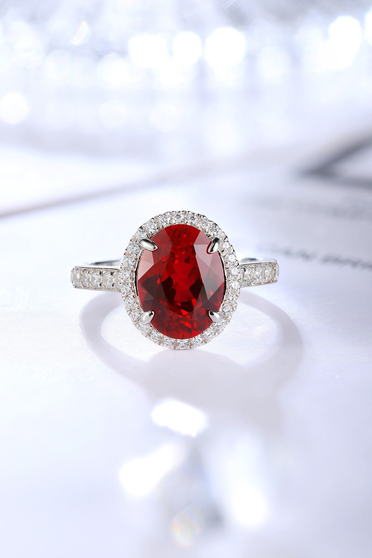 Sterling Silver Lab - Grown Ruby Ring A – JRURR689Y