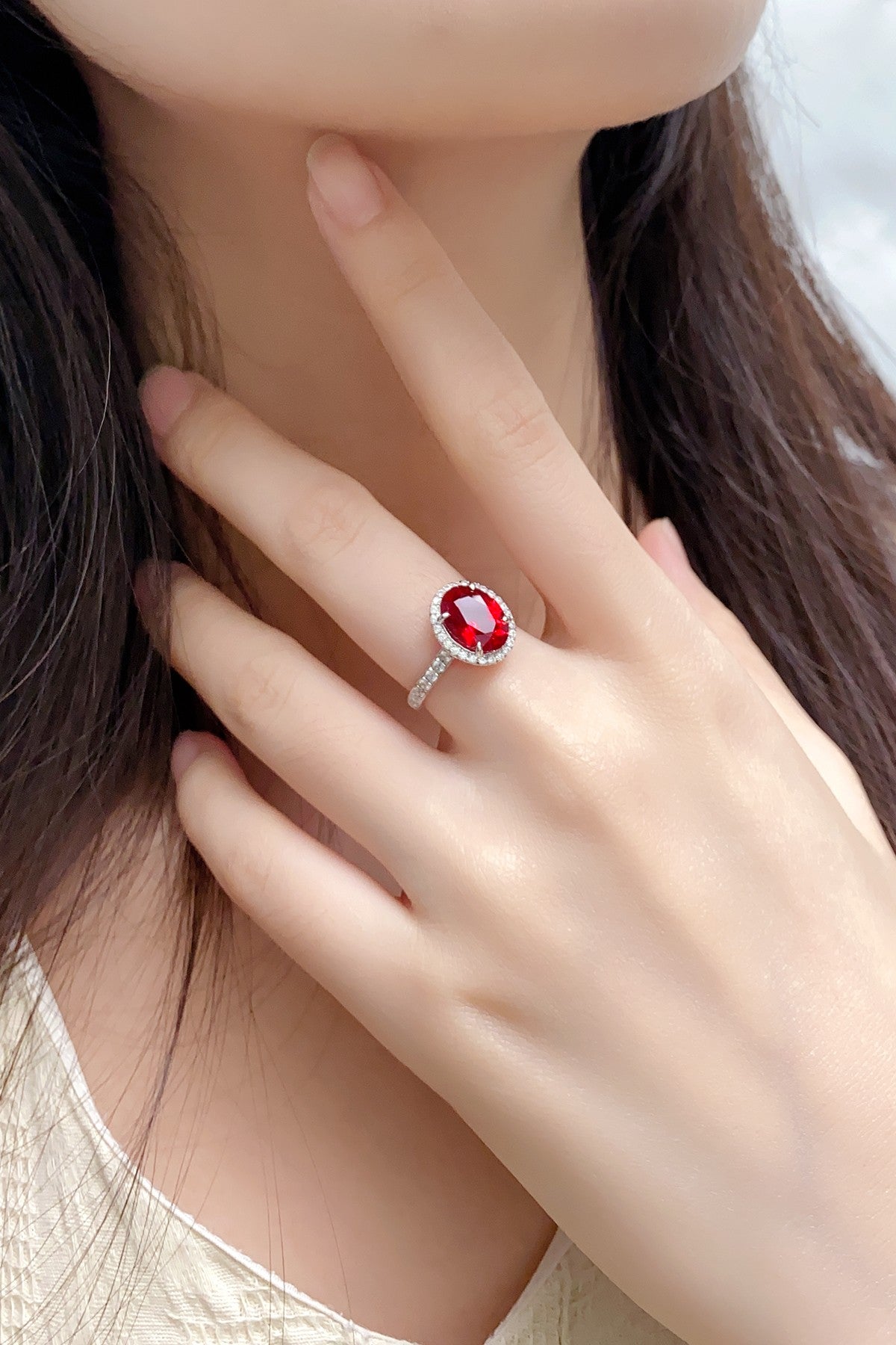 Sterling Silver Lab - Grown Ruby Ring A – JRURR689Y