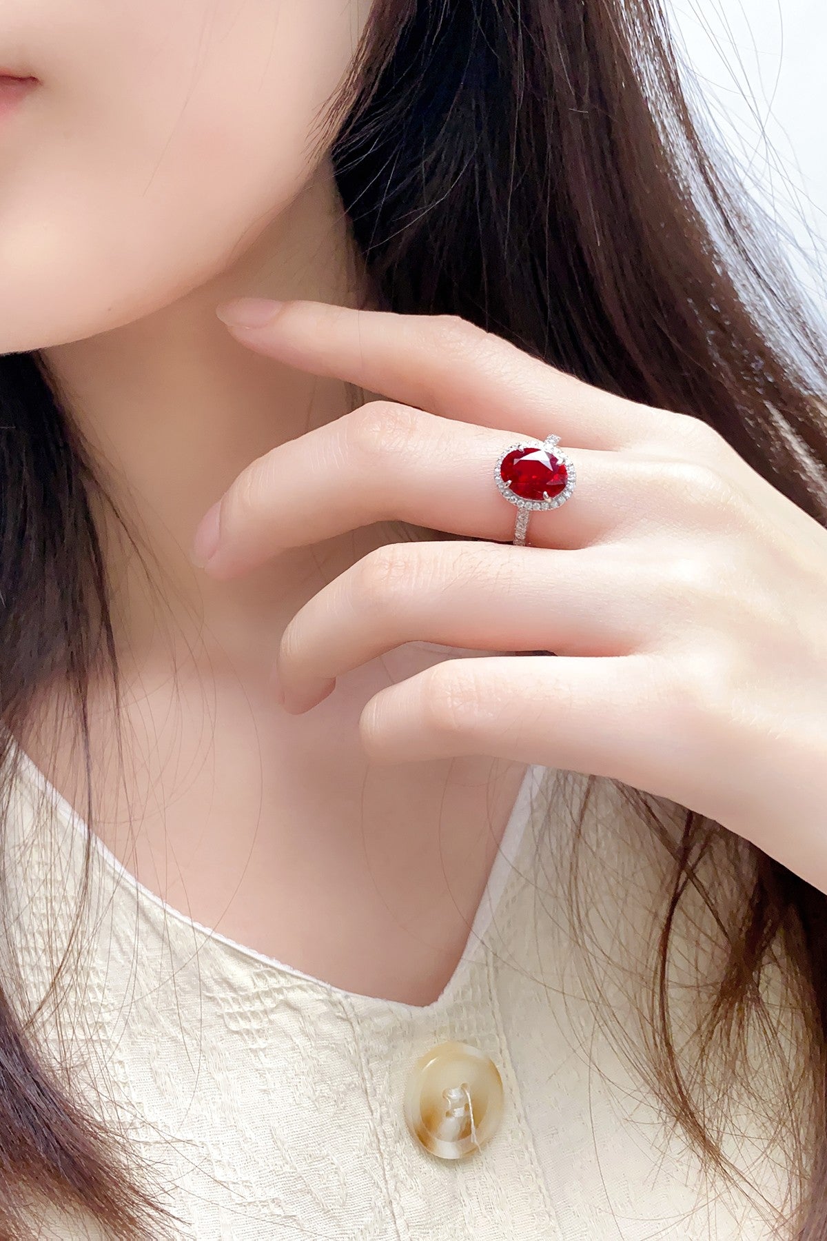 Sterling Silver Lab - Grown Ruby Ring A – JRURR689Y