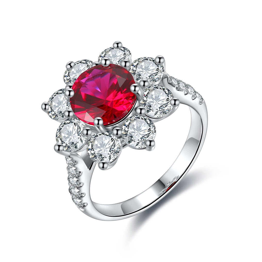 Sterling Silver Lab - Grown Ruby Ring A – JRURR677Y