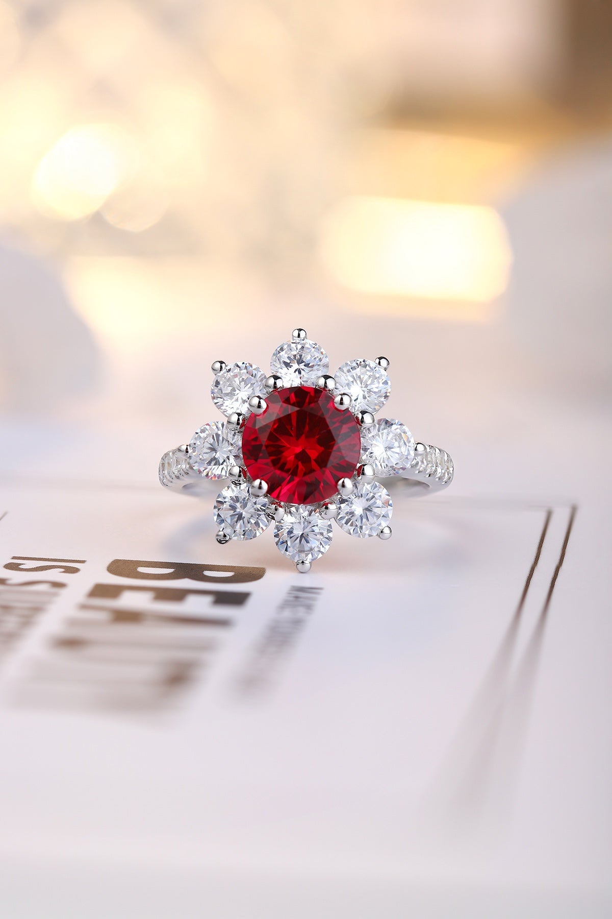 Sterling Silver Lab - Grown Ruby Ring A – JRURR677Y