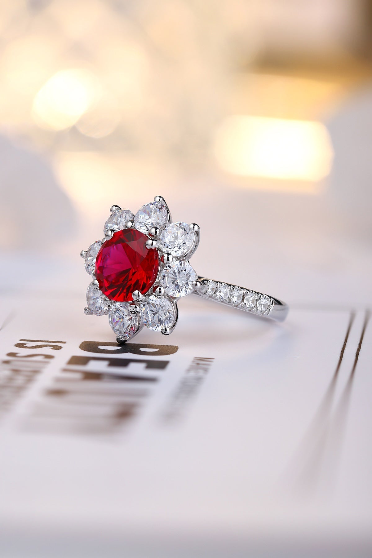 Sterling Silver Lab - Grown Ruby Ring A – JRURR677Y