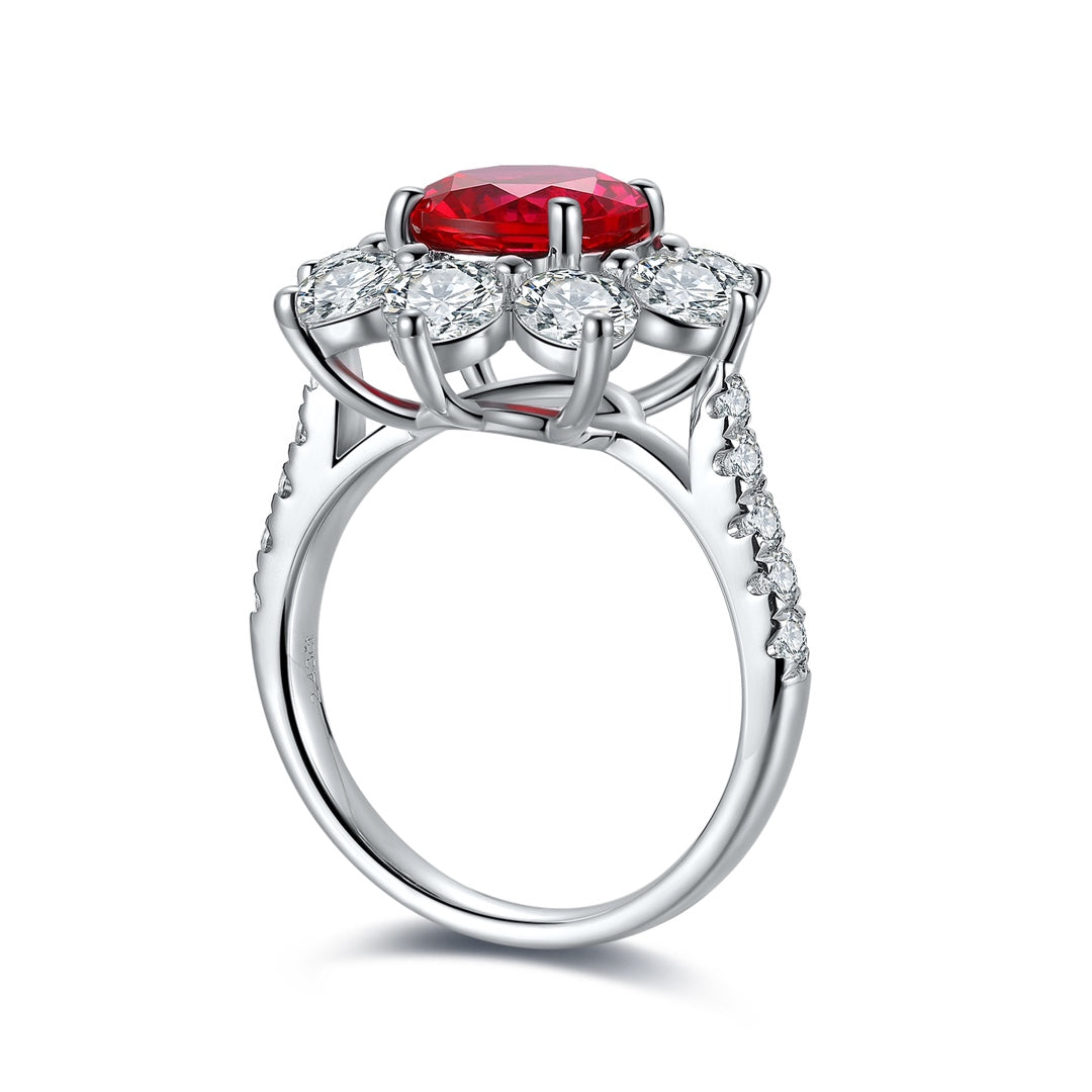Sterling Silver Lab - Grown Ruby Ring A – JRURR677Y