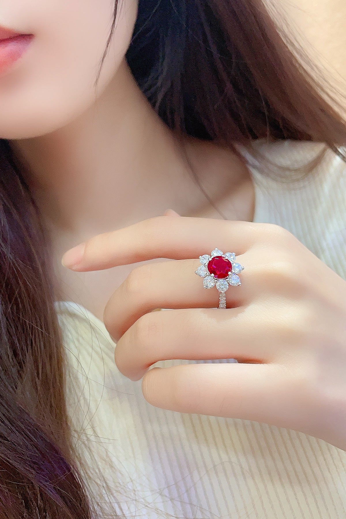 Sterling Silver Lab - Grown Ruby Ring A – JRURR677Y