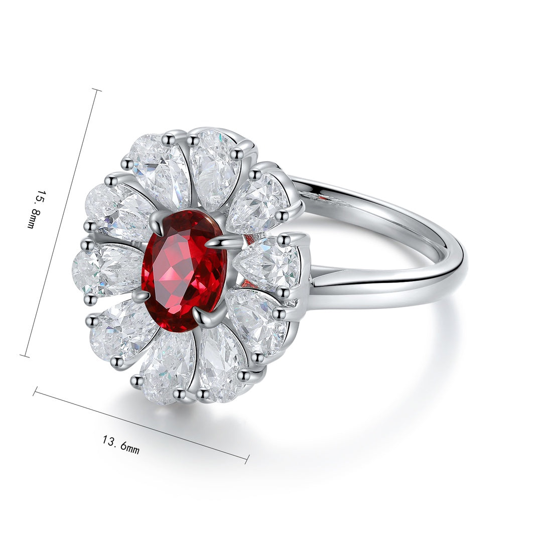 Sterling Silver Lab - Grown Ruby Ring A – JRURR676Y