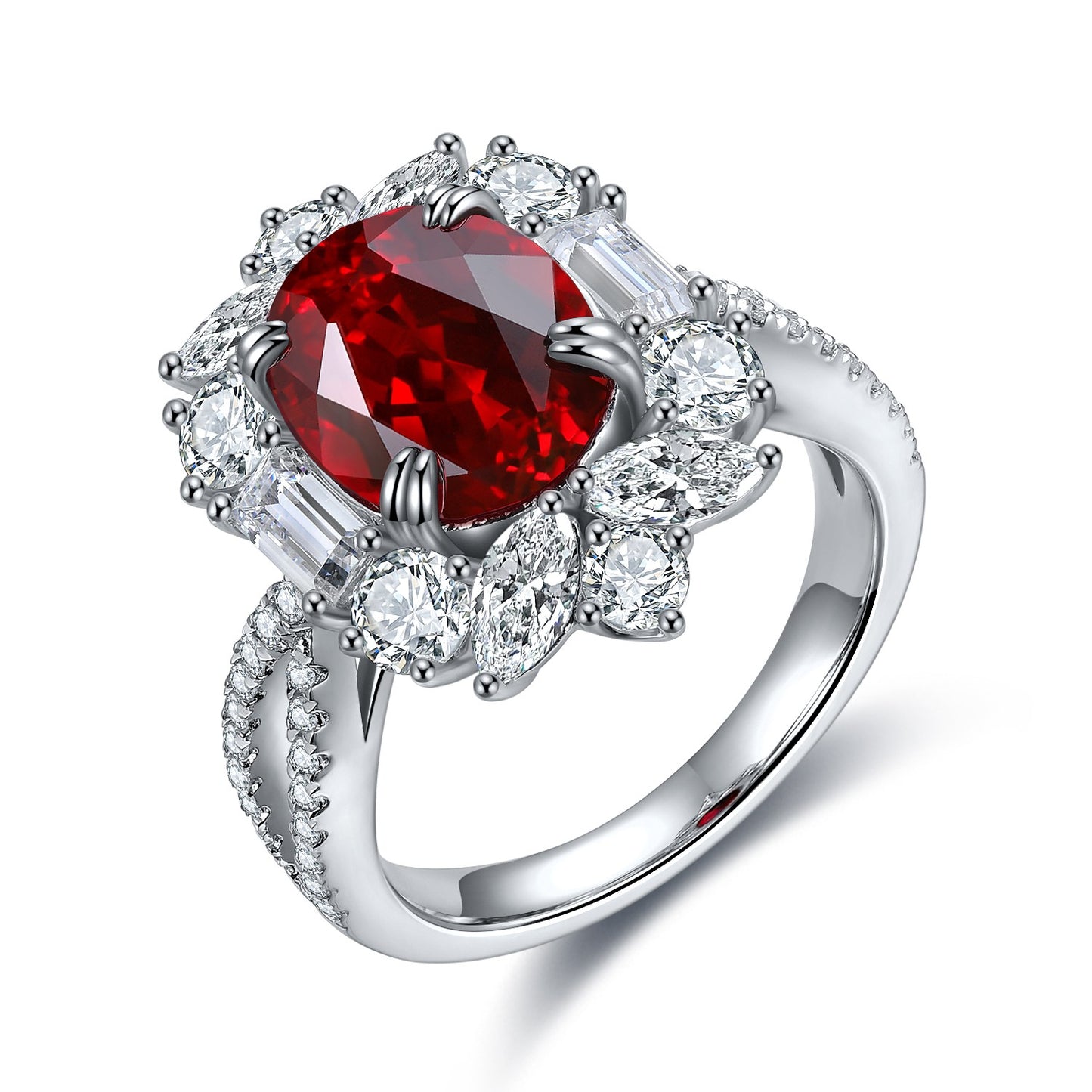 Sterling Silver Lab - Grown Ruby Ring A – JRURR504Y