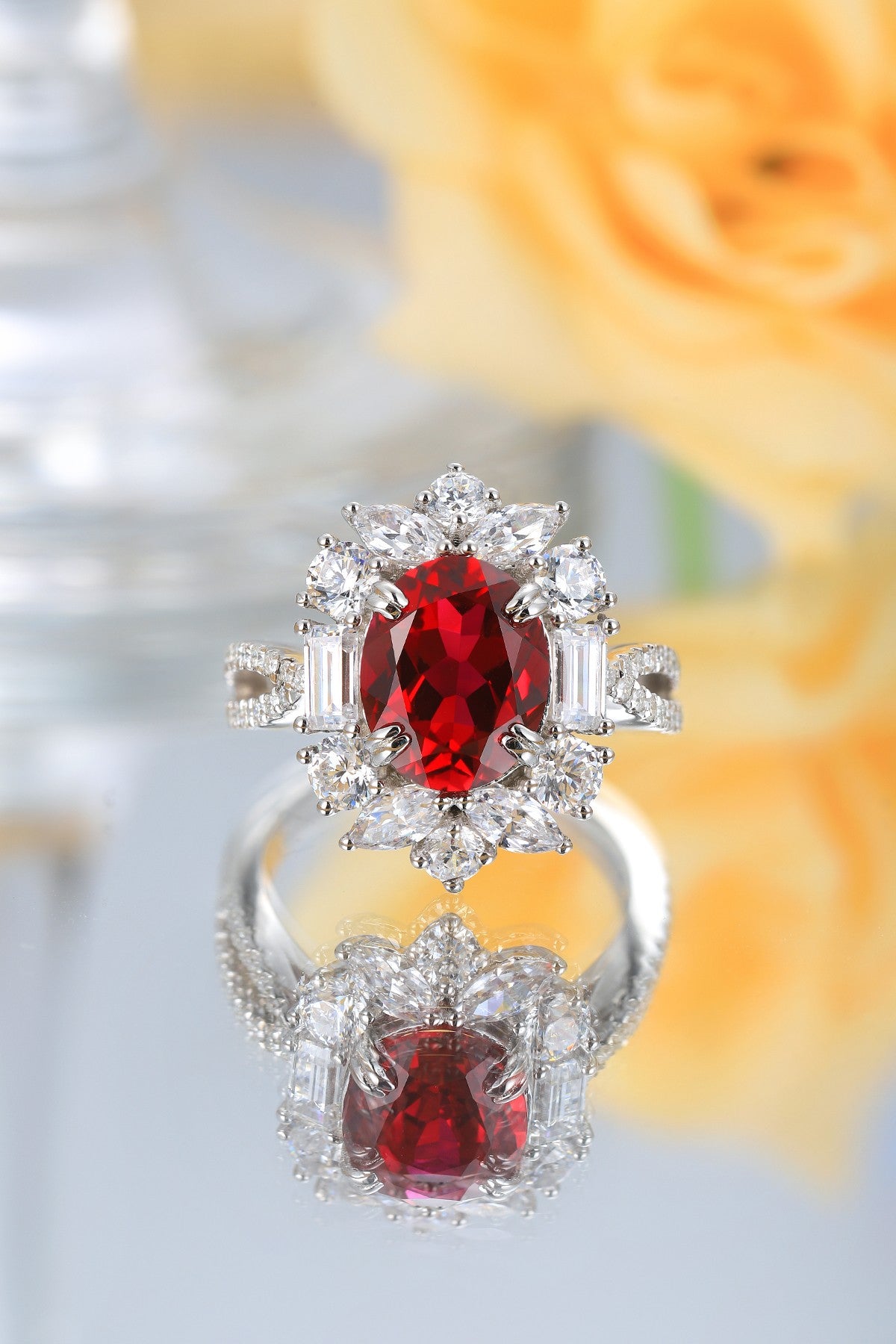 Sterling Silver Lab - Grown Ruby Ring A – JRURR504Y