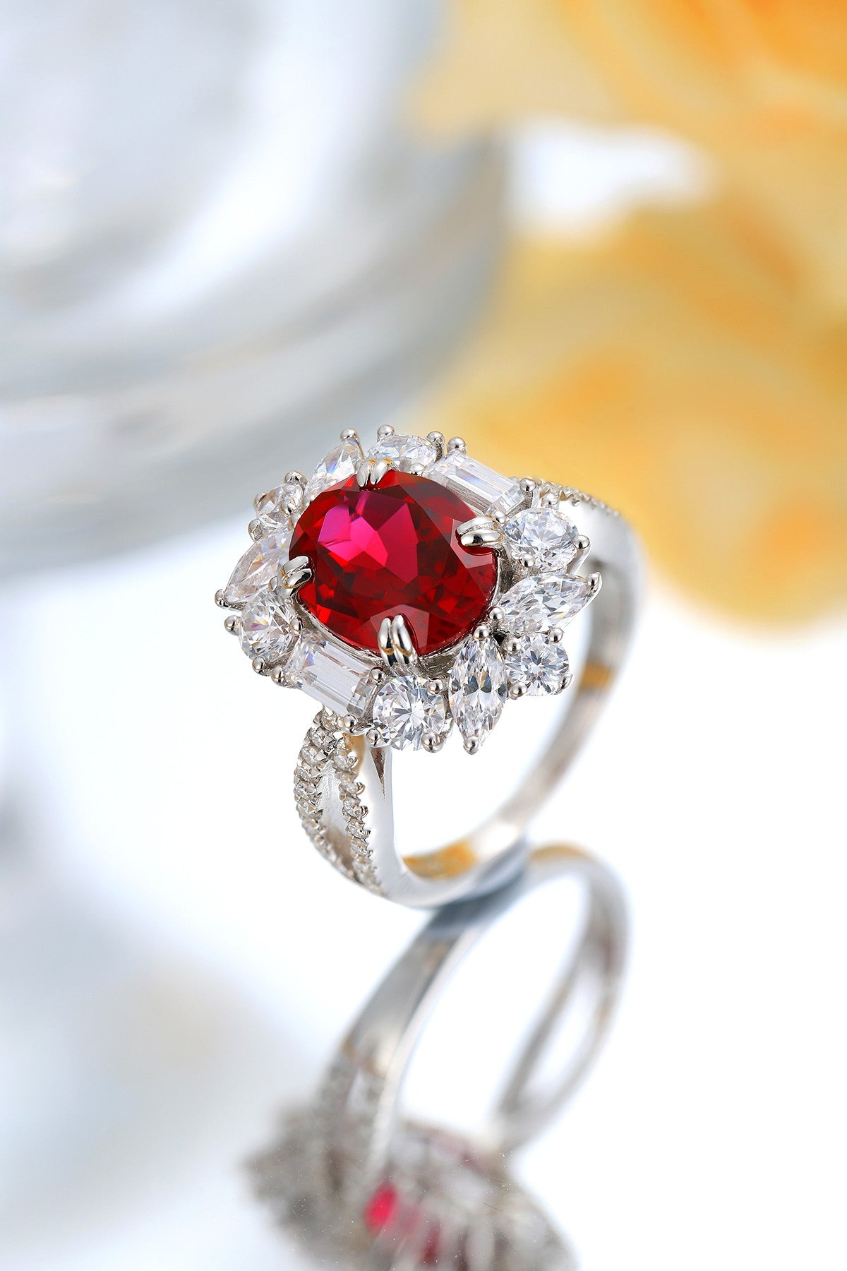 Sterling Silver Lab - Grown Ruby Ring A – JRURR504Y