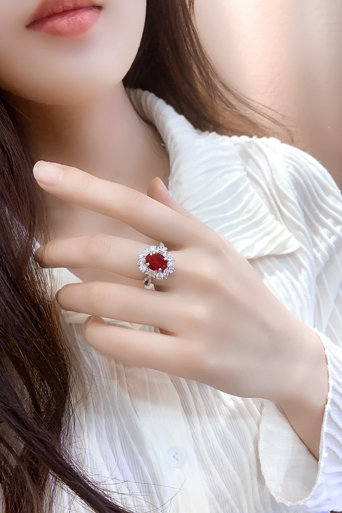 Sterling Silver Lab - Grown Ruby Ring A – JRURR504Y