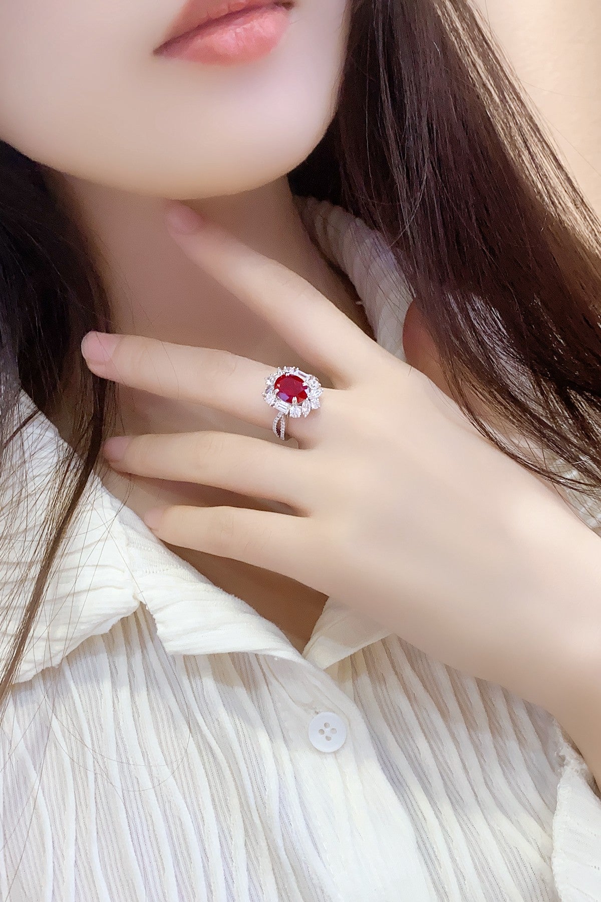Sterling Silver Lab - Grown Ruby Ring A – JRURR504Y