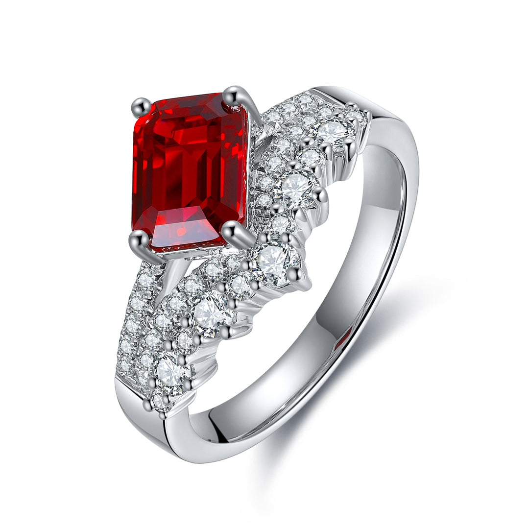 Sterling Silver Lab-Grown Ruby Ring W – JRURR455Y