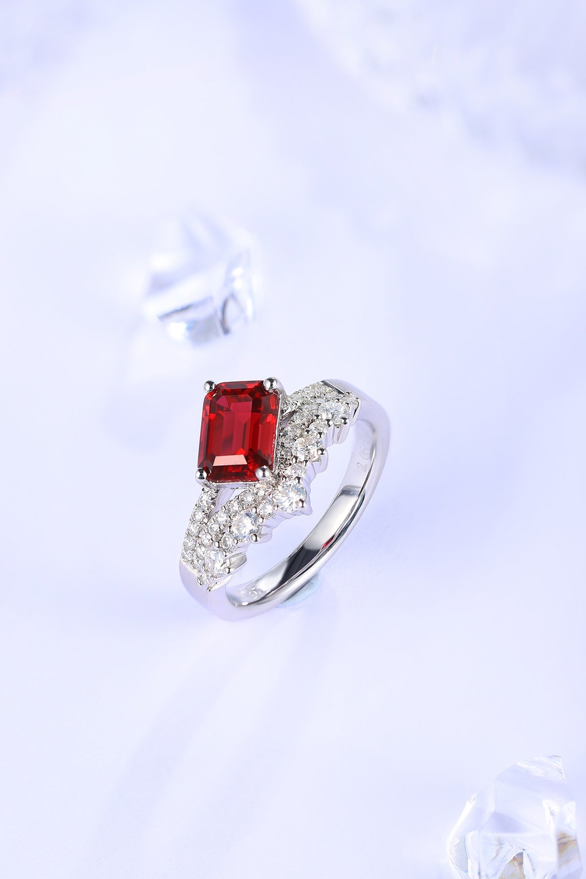 Sterling Silver Lab-Grown Ruby Ring W – JRURR455Y