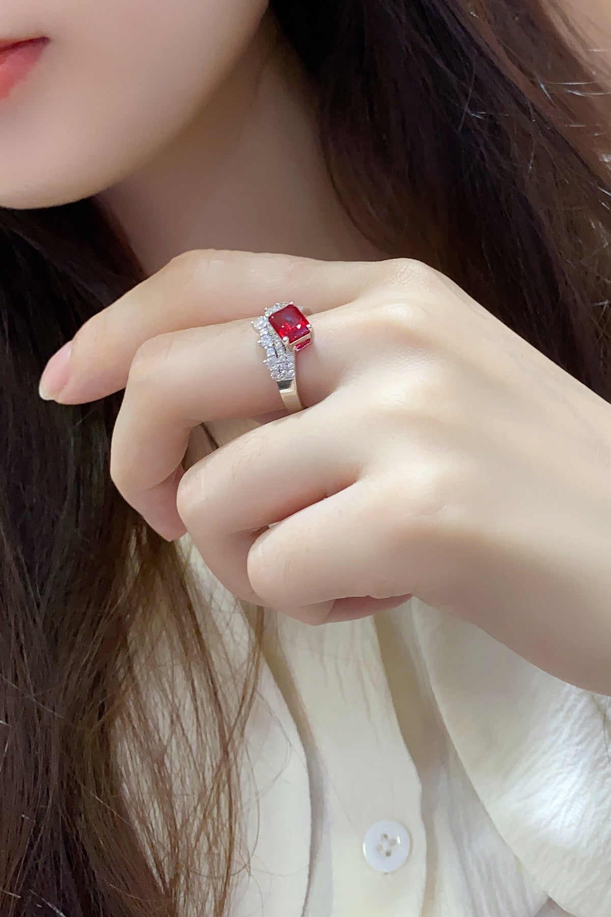Sterling Silver Lab-Grown Ruby Ring W – JRURR455Y