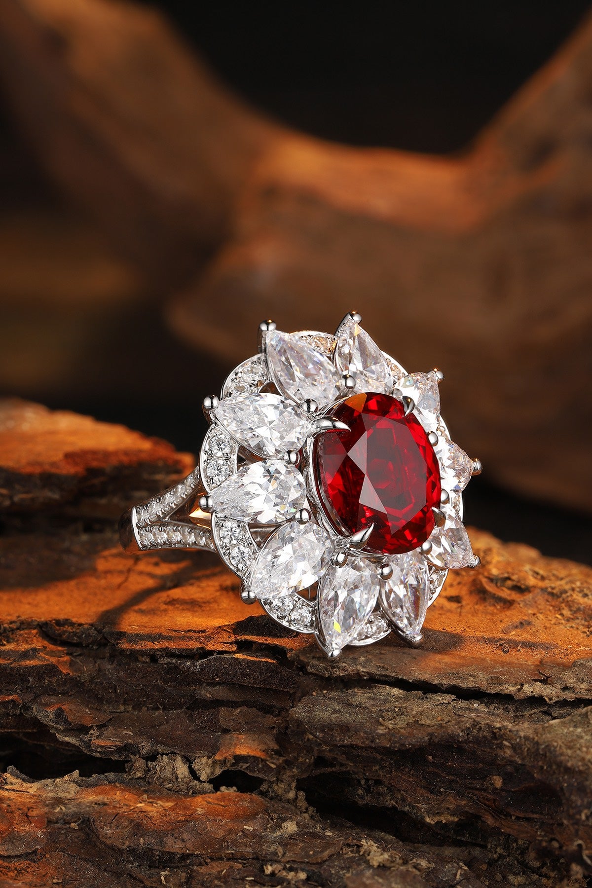 Sterling Silver Lab - Grown Ruby Ring A – JRURR197Y