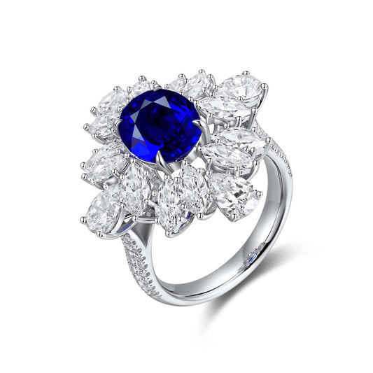 Sterling Silver Lab - Grown Sapphire Ring A – JSABR1262Y