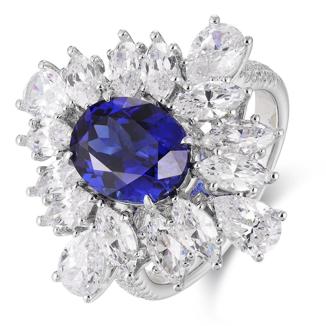 Sterling Silver Lab - Grown Sapphire Ring A – JSABR1262Y