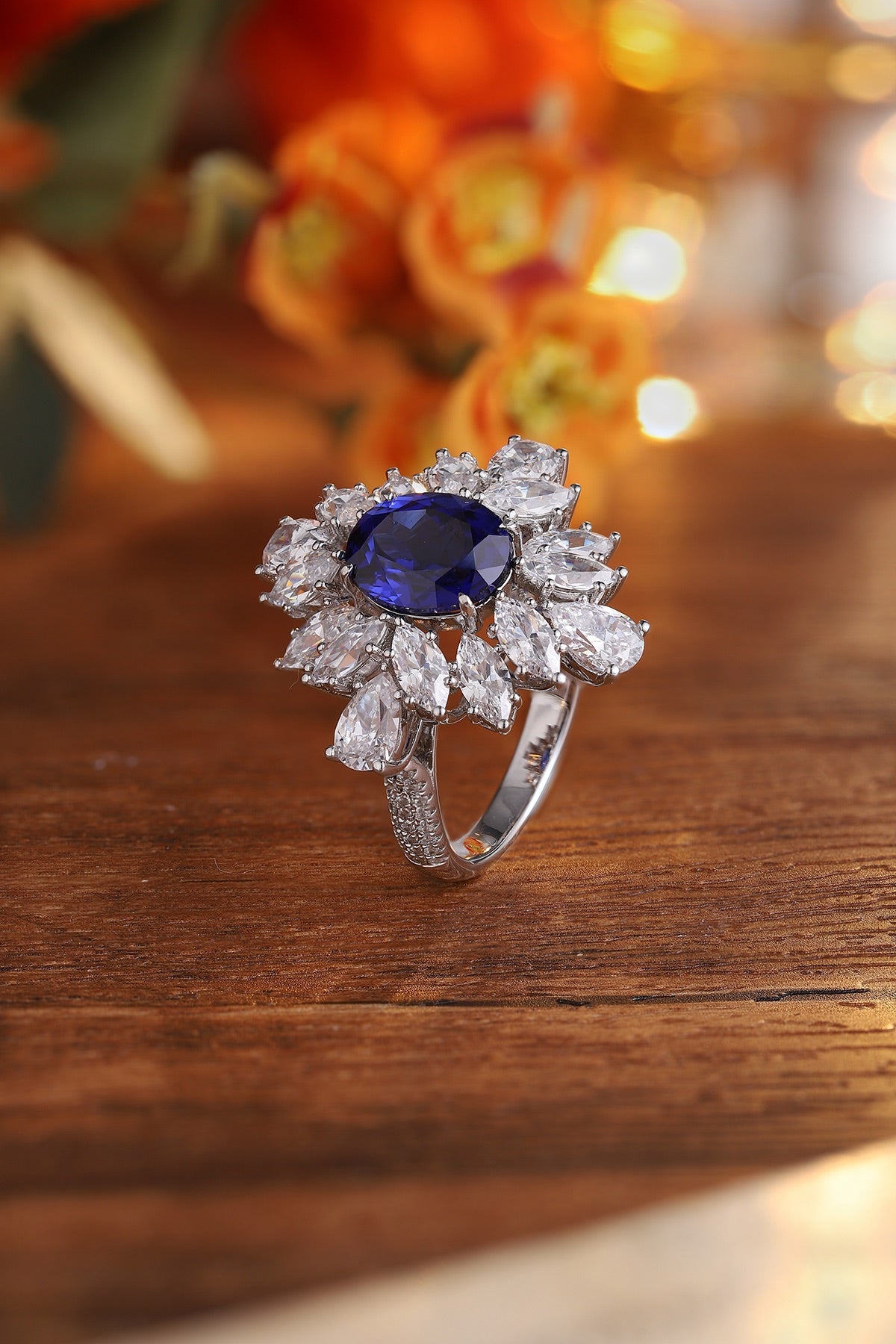 Sterling Silver Lab - Grown Sapphire Ring A – JSABR1262Y