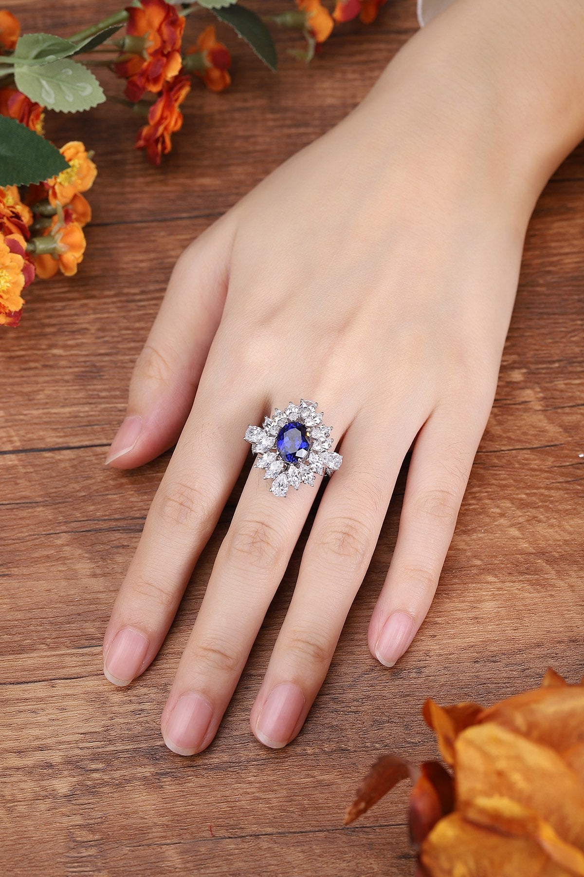Sterling Silver Lab - Grown Sapphire Ring A – JSABR1262Y