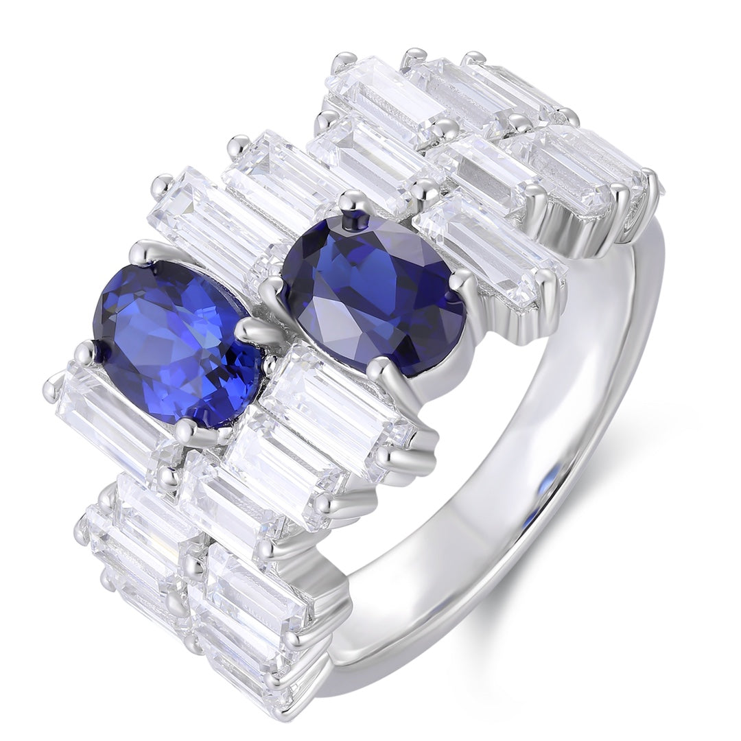 Sterling Silver Lab - Grown Sapphire Ring A – JSABR453Y