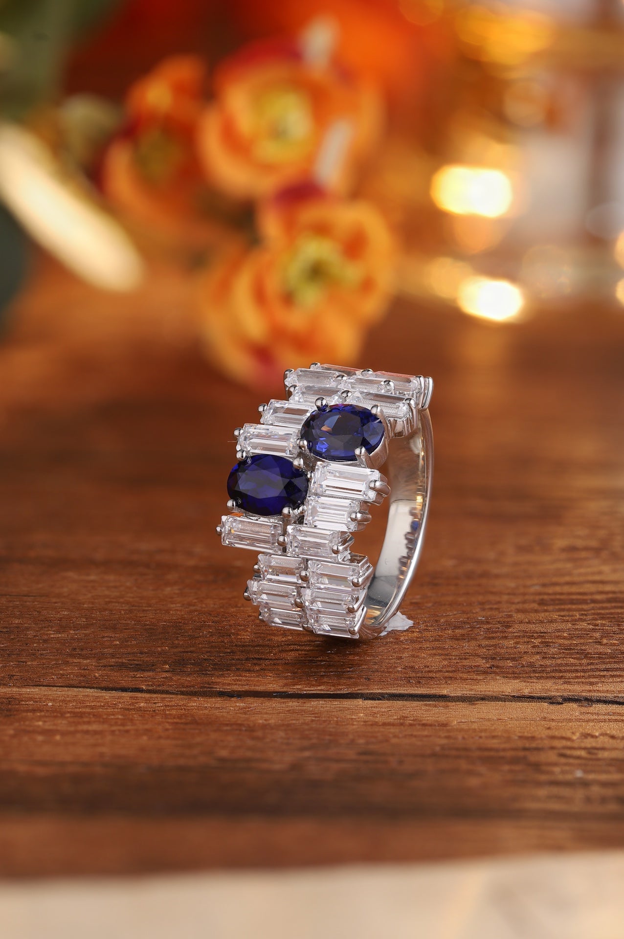 Sterling Silver Lab - Grown Sapphire Ring A – JSABR453Y