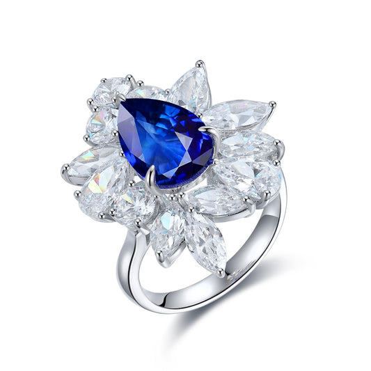 Sterling Silver Lab - Grown Sapphire Ring A – JSABR140Y