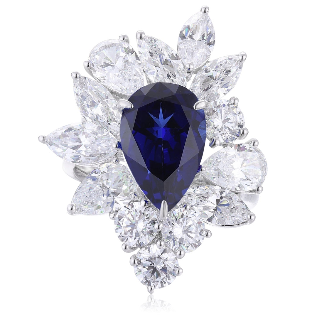 Sterling Silver Lab - Grown Sapphire Ring A – JSABR140Y
