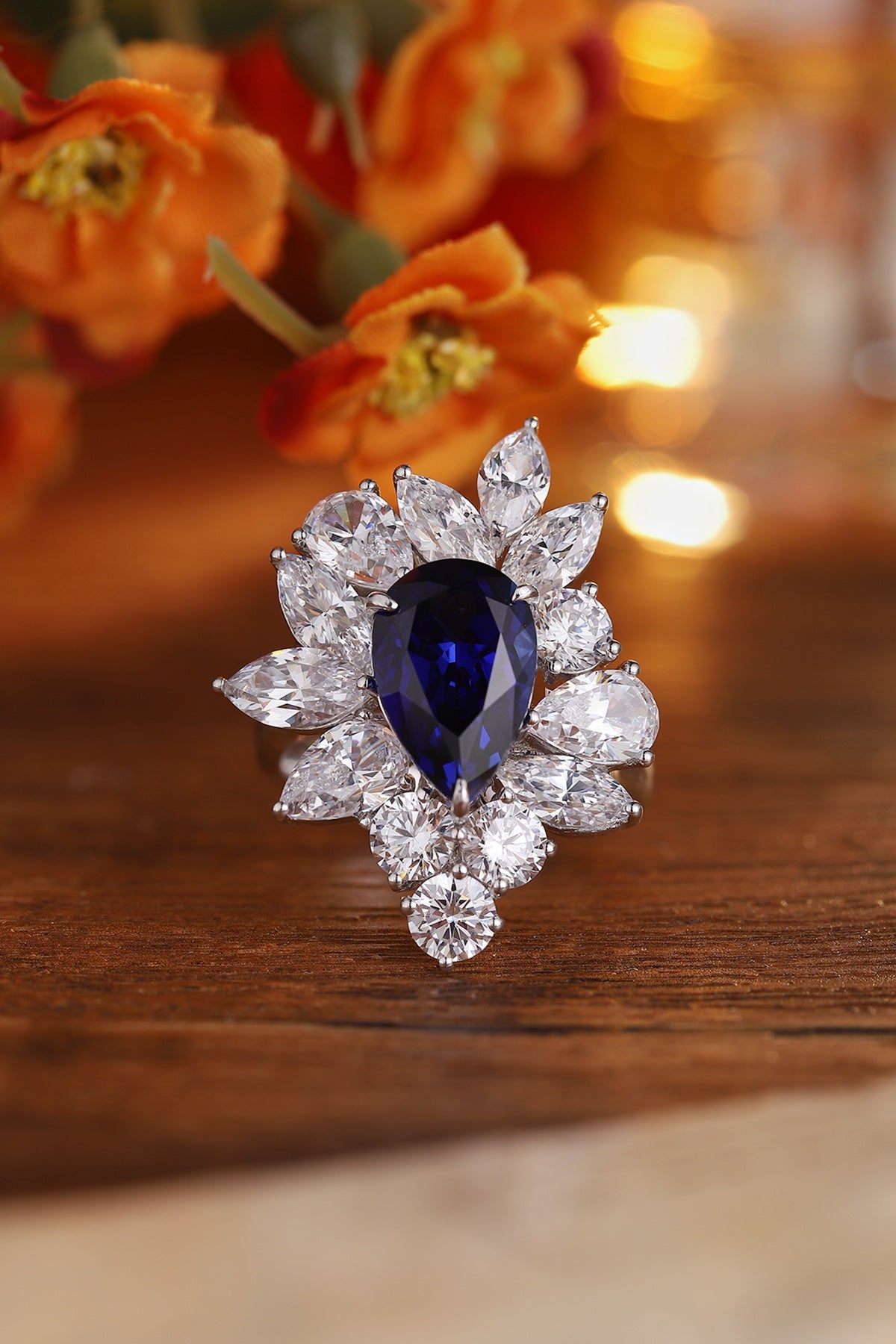 Sterling Silver Lab - Grown Sapphire Ring A – JSABR140Y