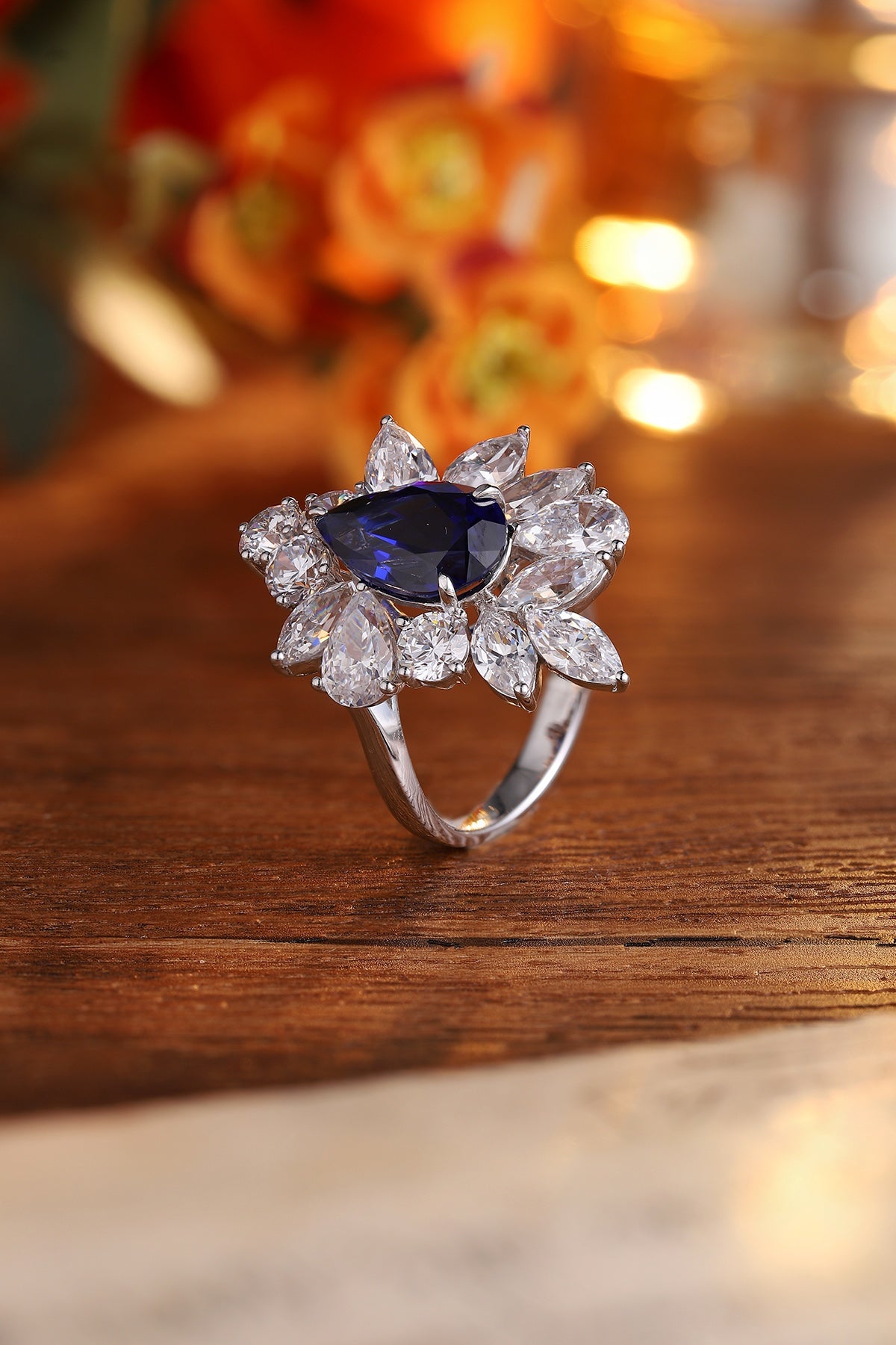 Sterling Silver Lab - Grown Sapphire Ring A – JSABR140Y