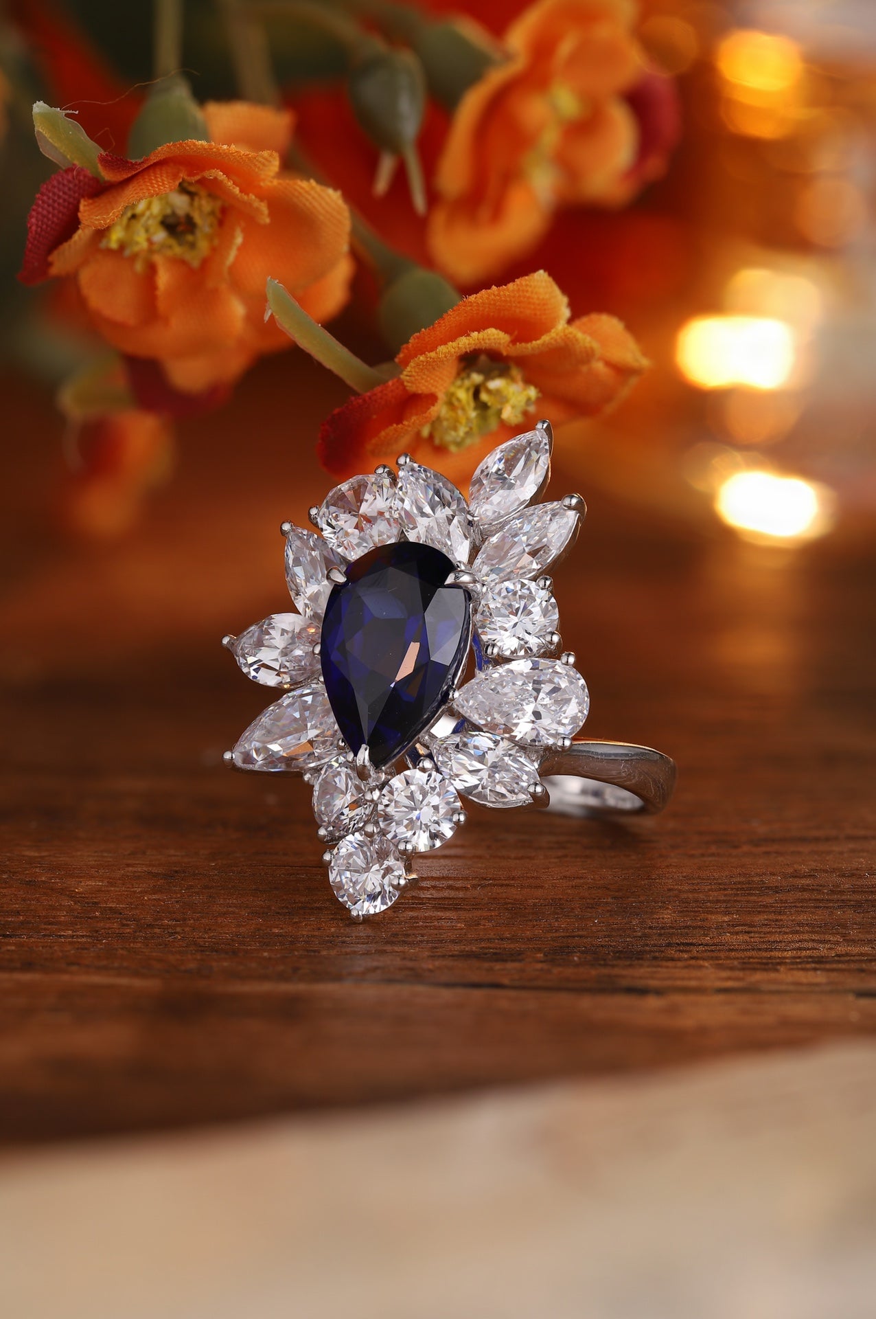 Sterling Silver Lab - Grown Sapphire Ring A – JSABR140Y