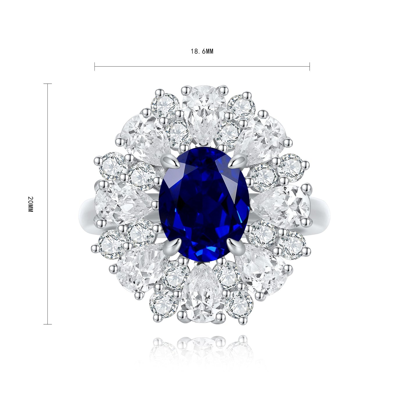 Sterling Silver Lab - Grown Sapphire Ring A – JSABR253Y