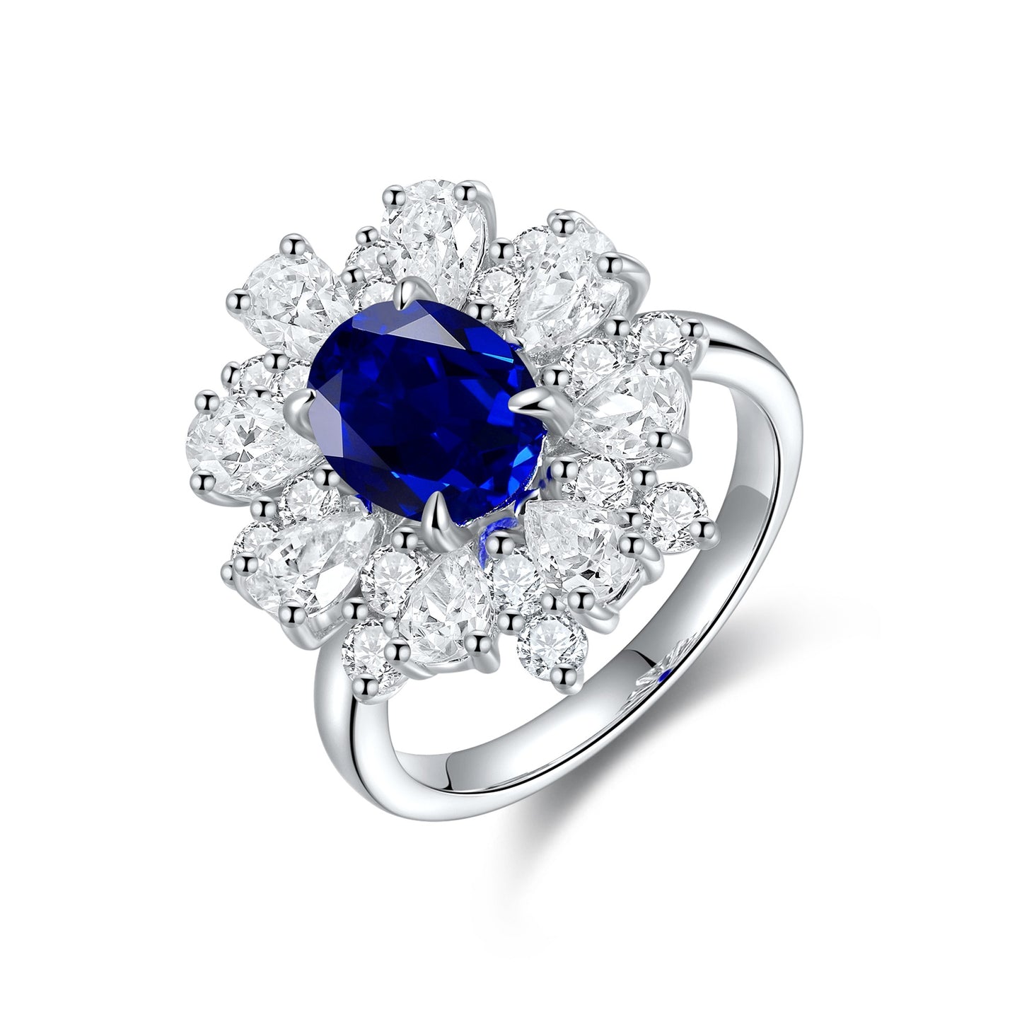 Sterling Silver Lab - Grown Sapphire Ring A – JSABR253Y