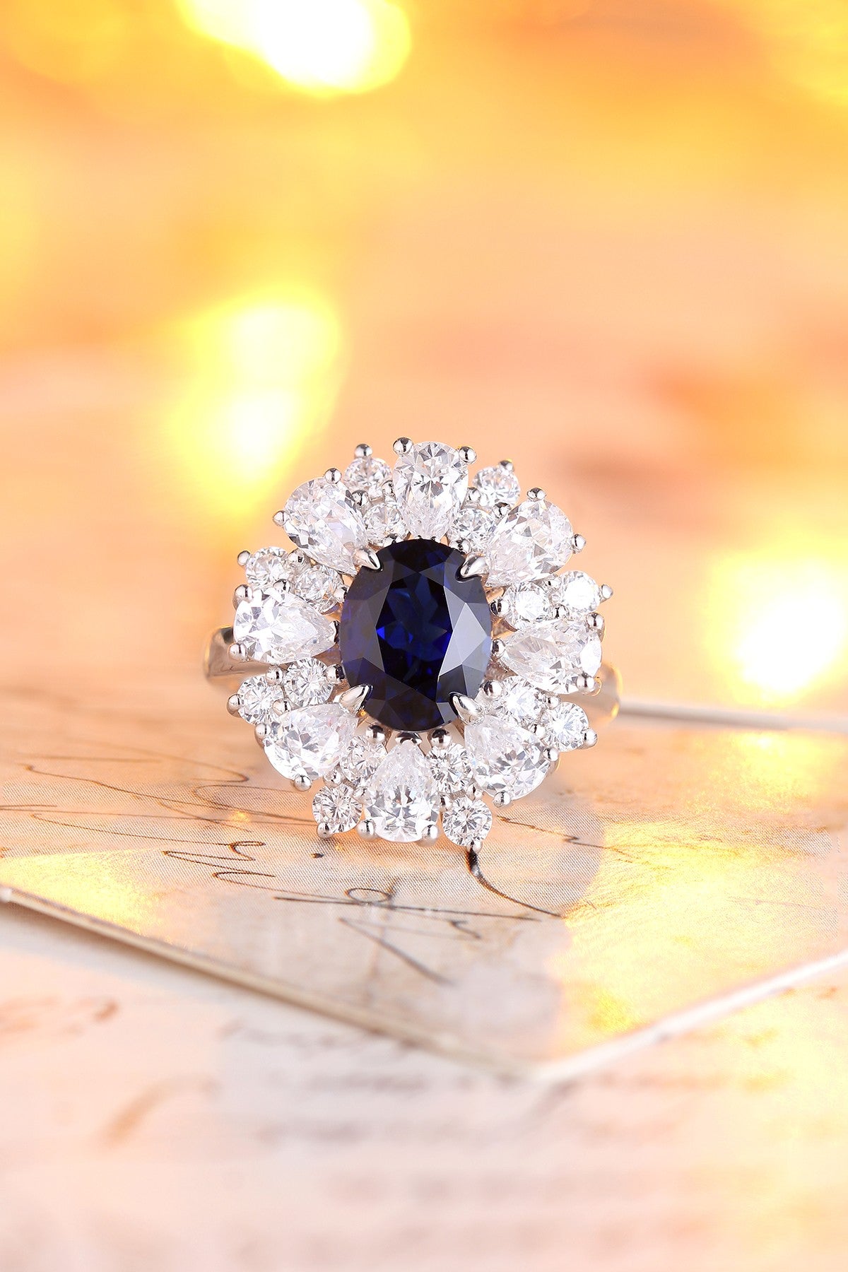 Sterling Silver Lab - Grown Sapphire Ring A – JSABR253Y