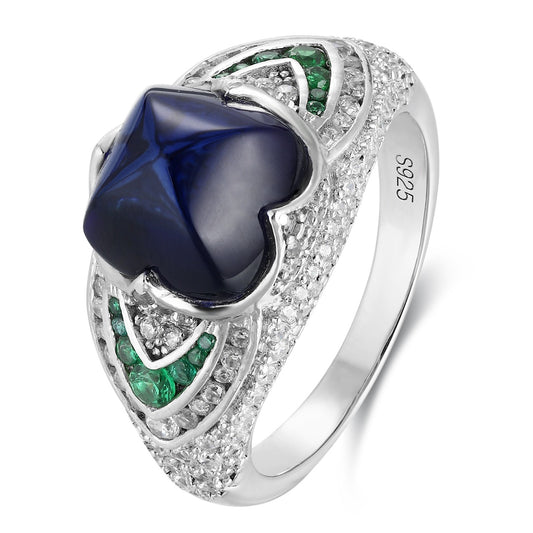 Sterling Silver Lab - Grown Sapphire Ring A – JSABR1413Y