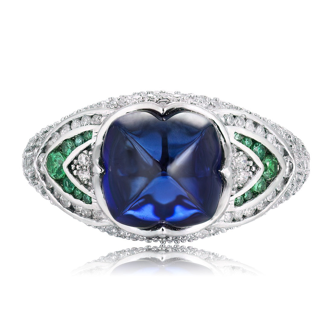 Sterling Silver Lab - Grown Sapphire Ring A – JSABR1413Y