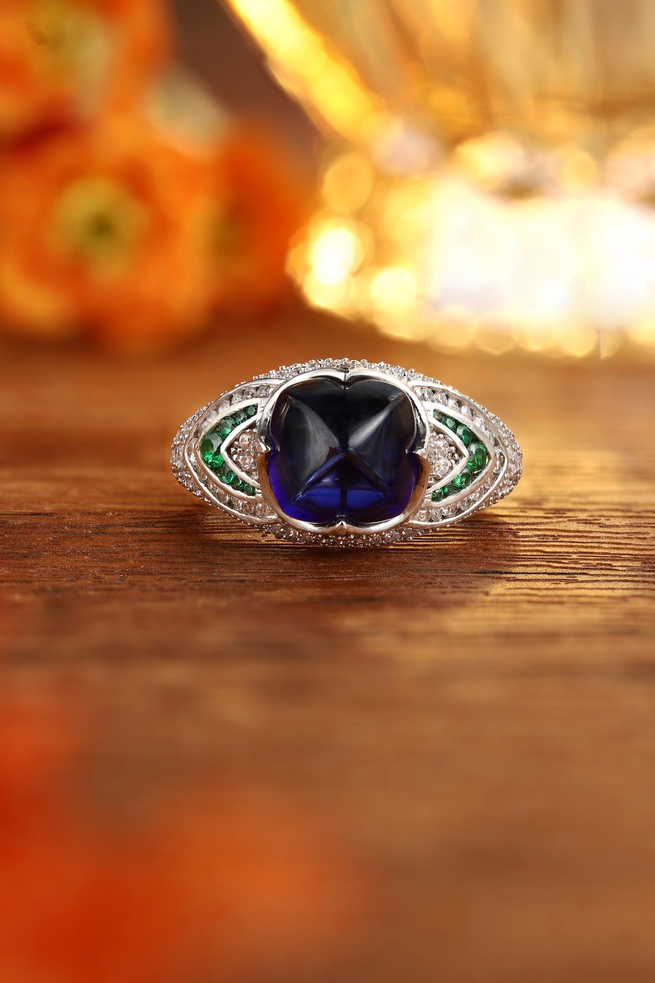 Sterling Silver Lab - Grown Sapphire Ring A – JSABR1413Y