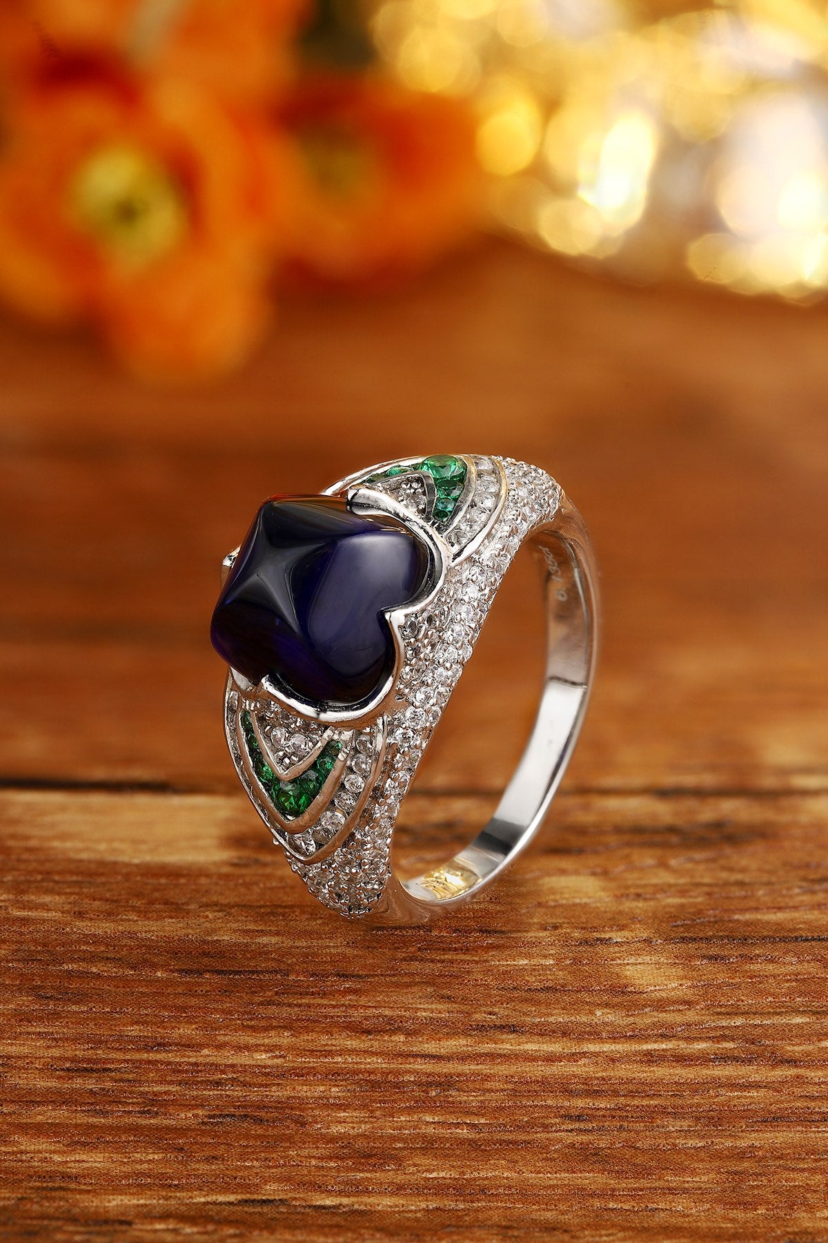 Sterling Silver Lab - Grown Sapphire Ring A – JSABR1413Y