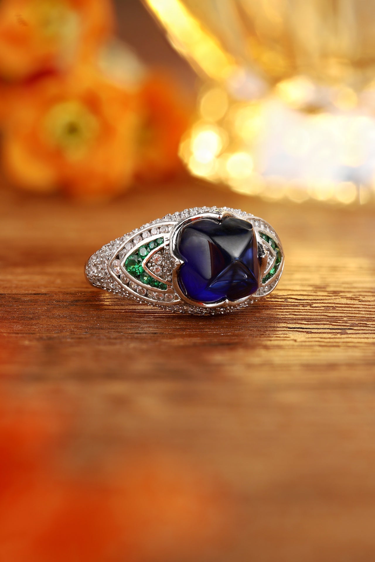 Sterling Silver Lab - Grown Sapphire Ring A – JSABR1413Y