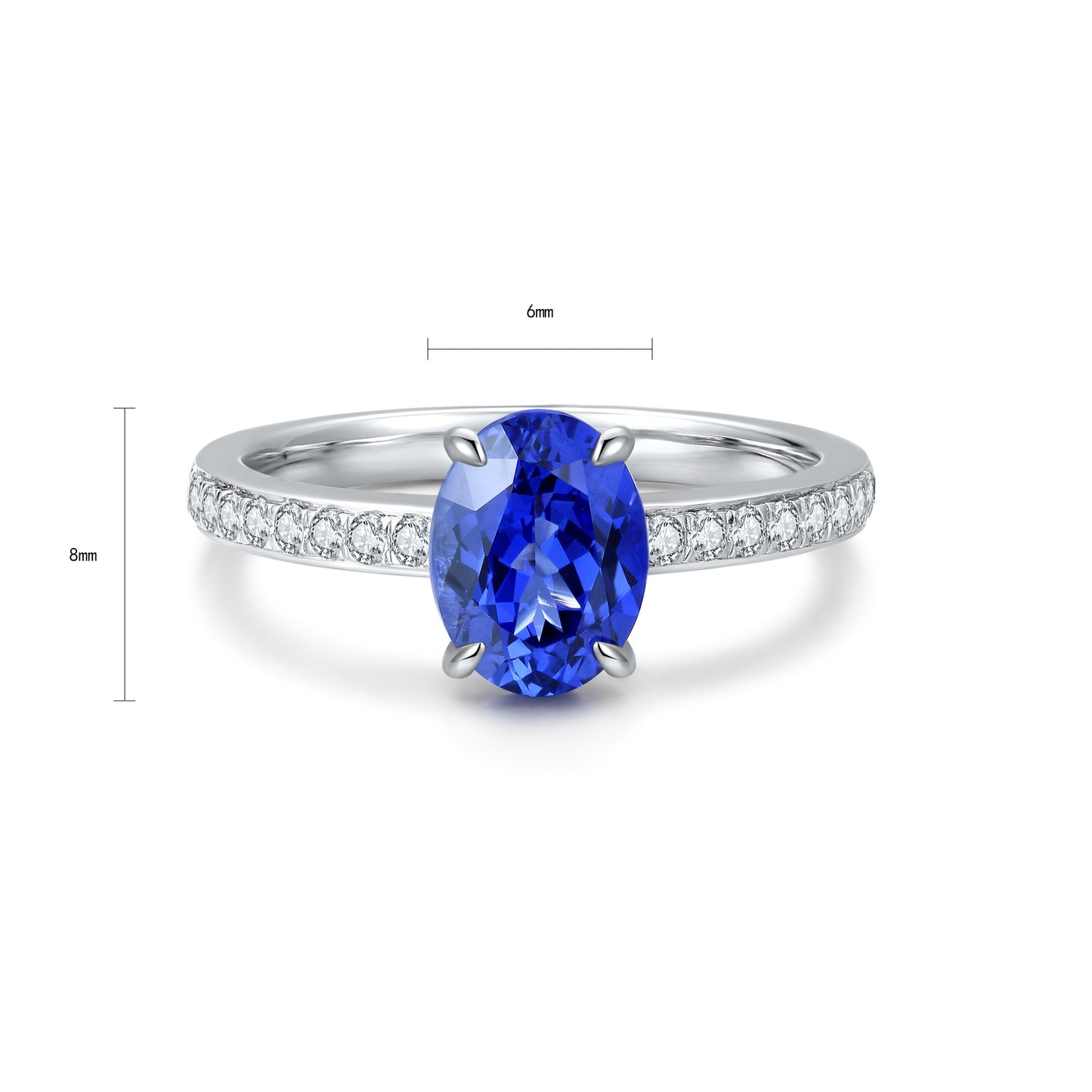Sterling Silver Lab - Grown Sapphire Ring W – JSABR181479