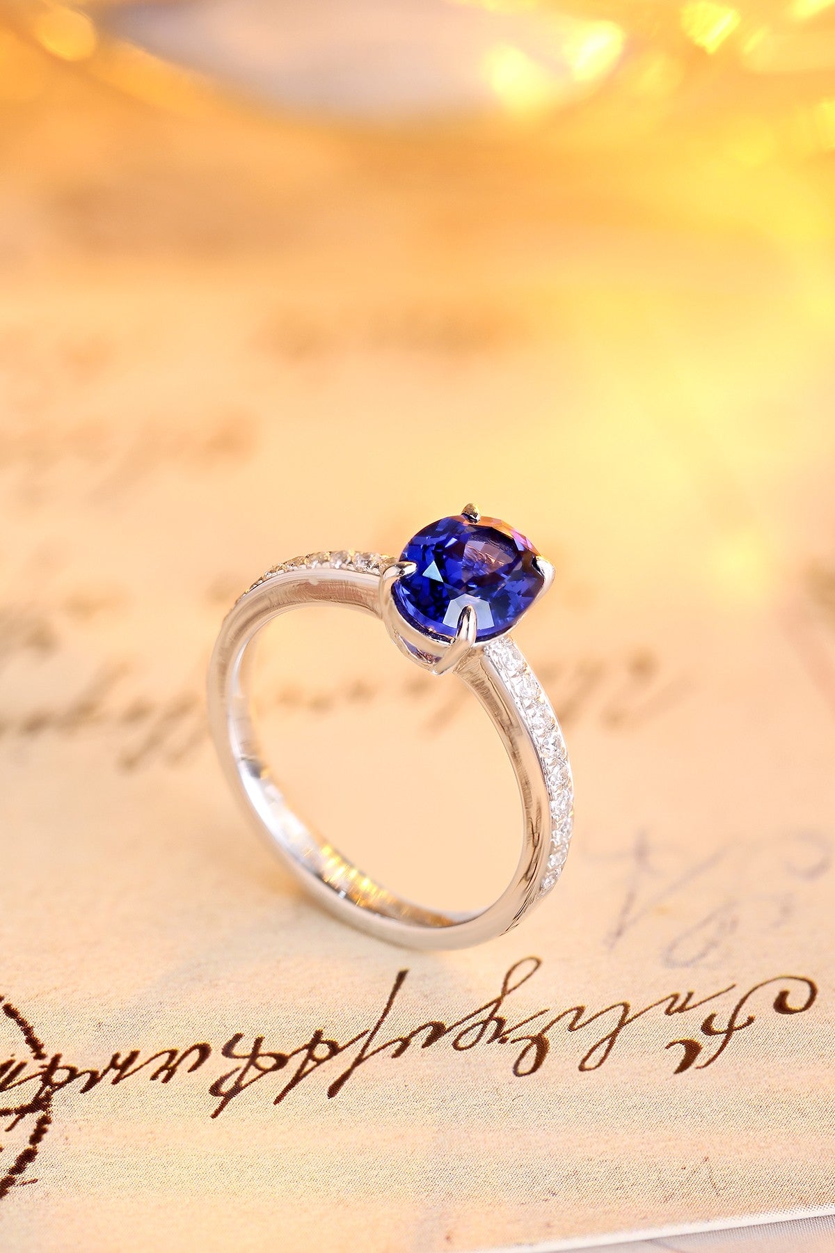 Sterling Silver Lab - Grown Sapphire Ring W – JSABR181479
